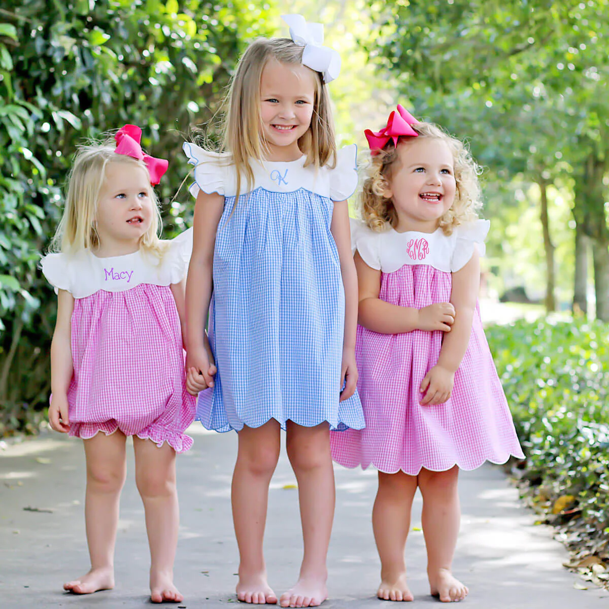 Pink Gingham Scalloped Amelia Dress - Image 7