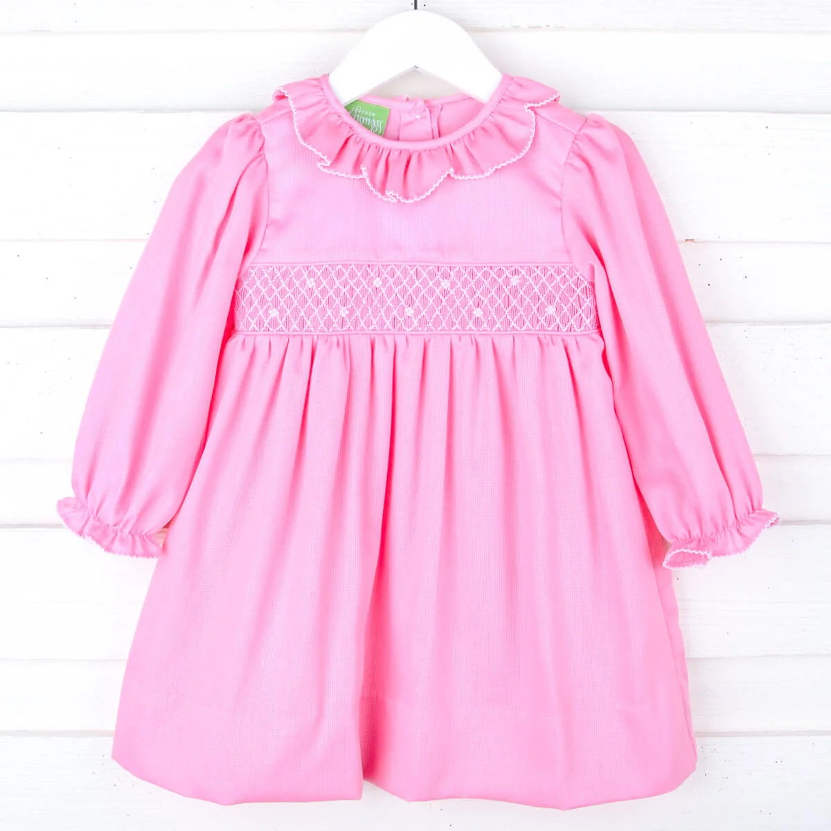 Pink Pique Pearl Smocked Amber Dress - Image 2
