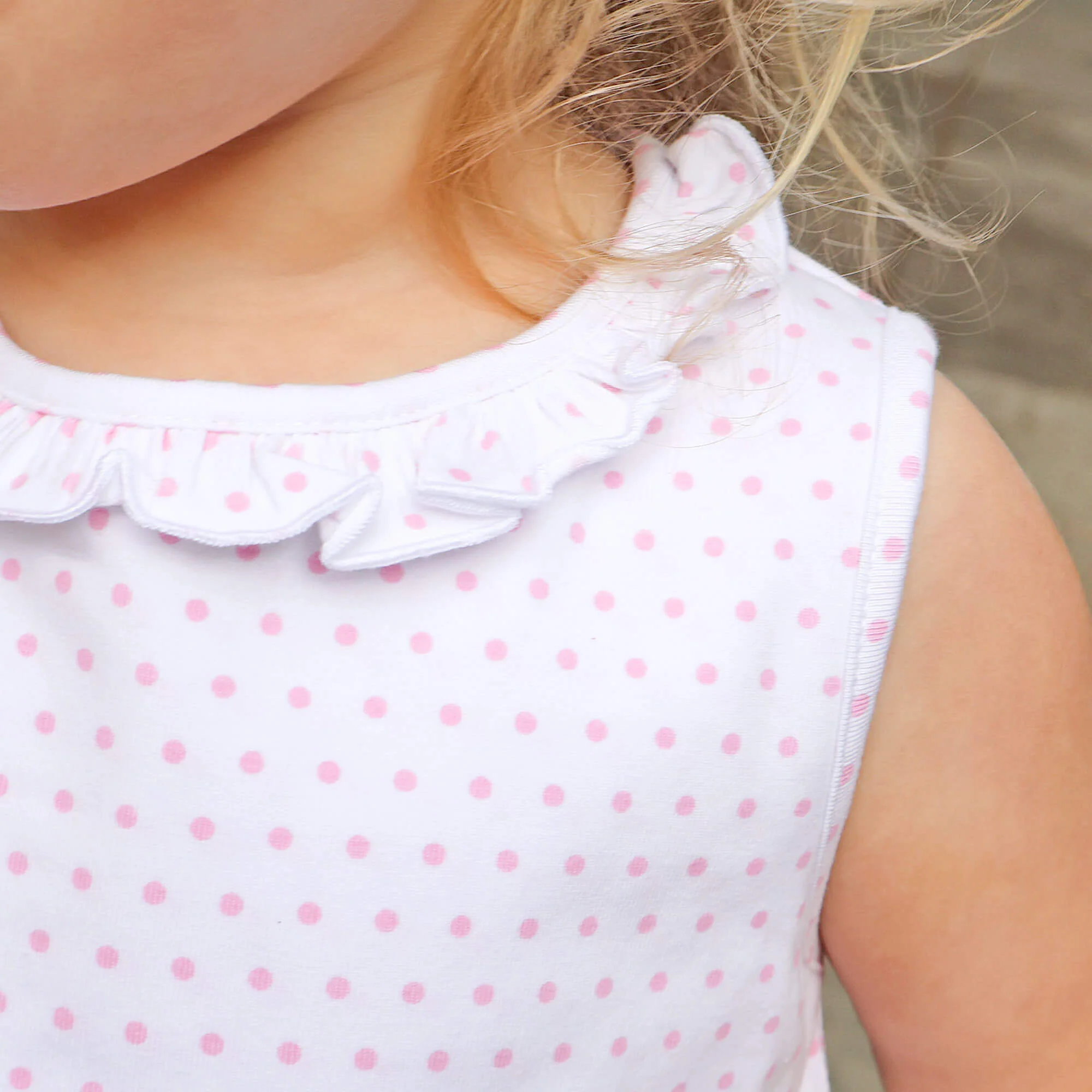 Pink Polka Dot Ruffle Dress - Image 3