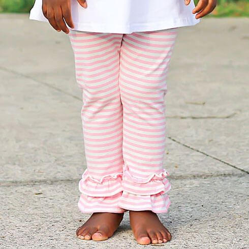 Pink Stripe Knit Leggings
