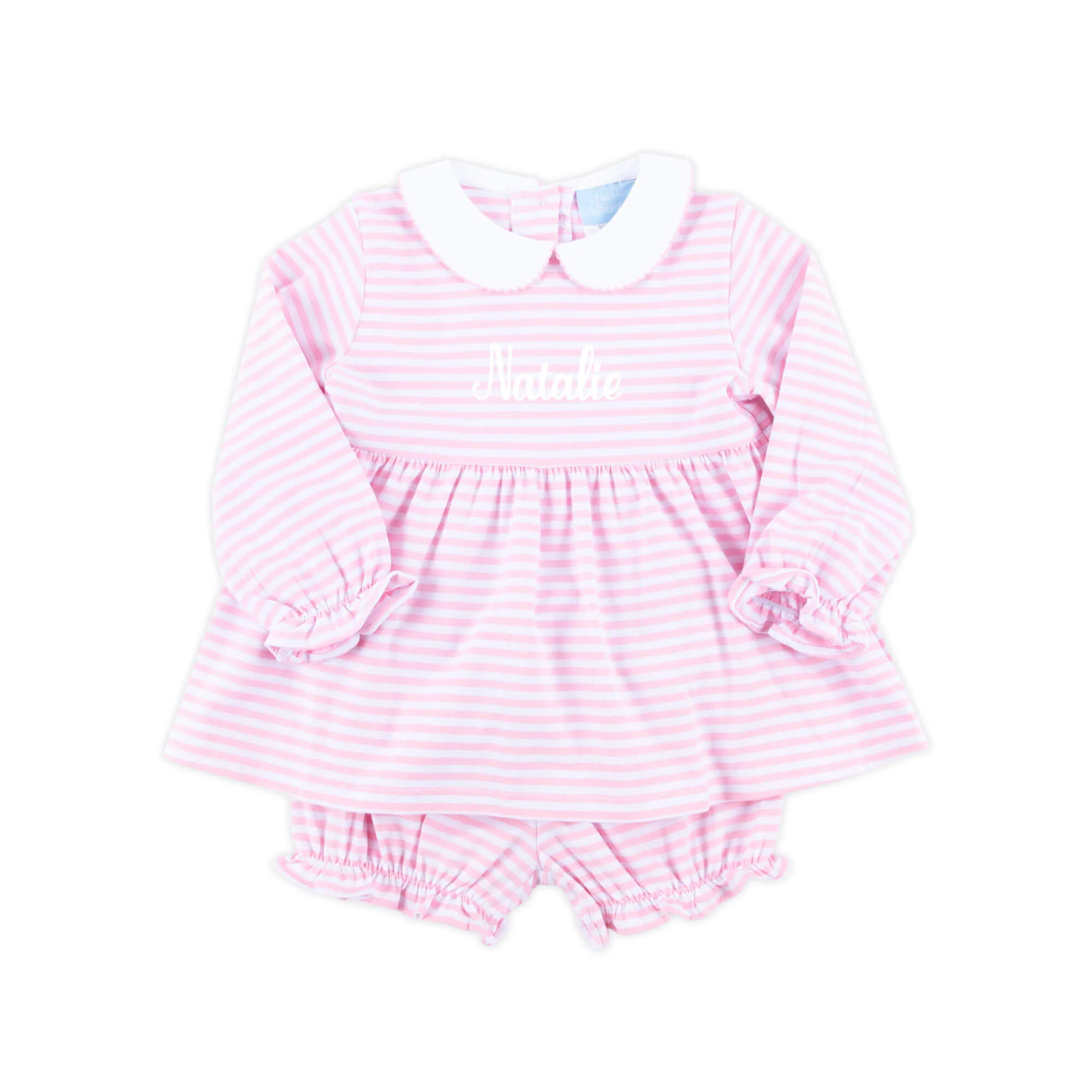 Pink Stripe Riley Bloomer Set