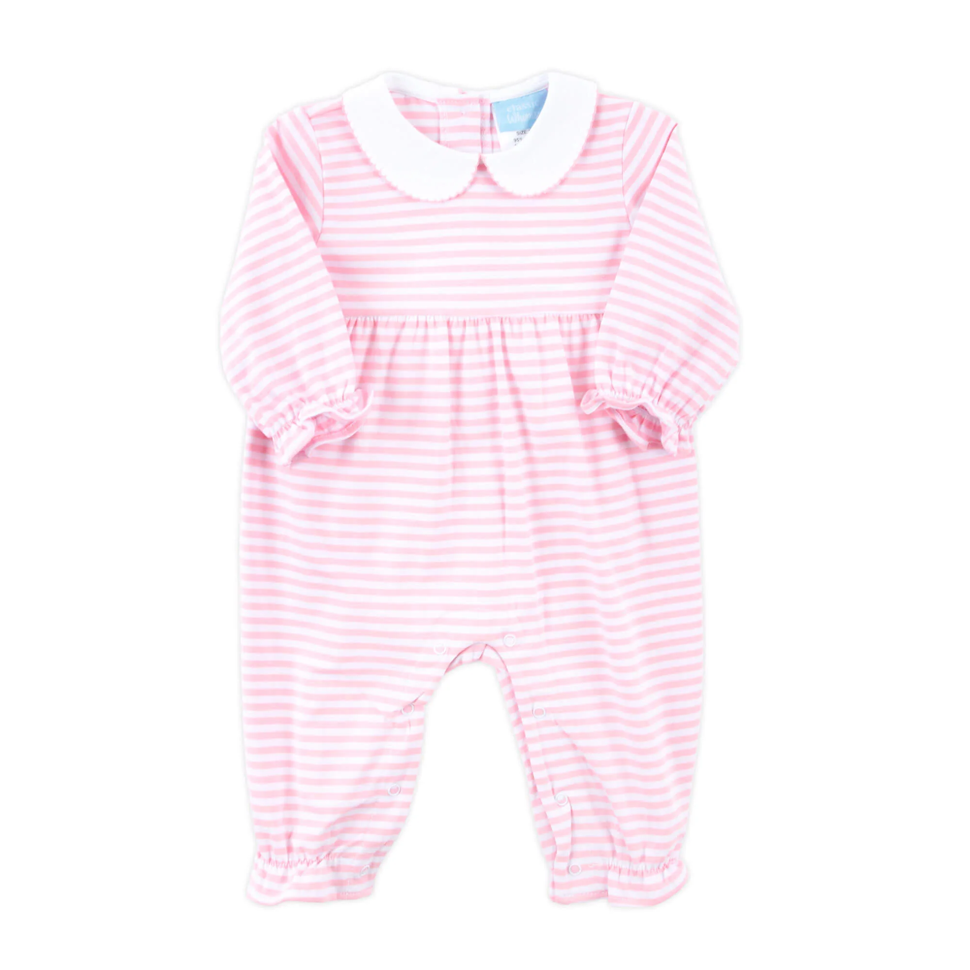 Pink Stripe Ruffle Romper - Image 4