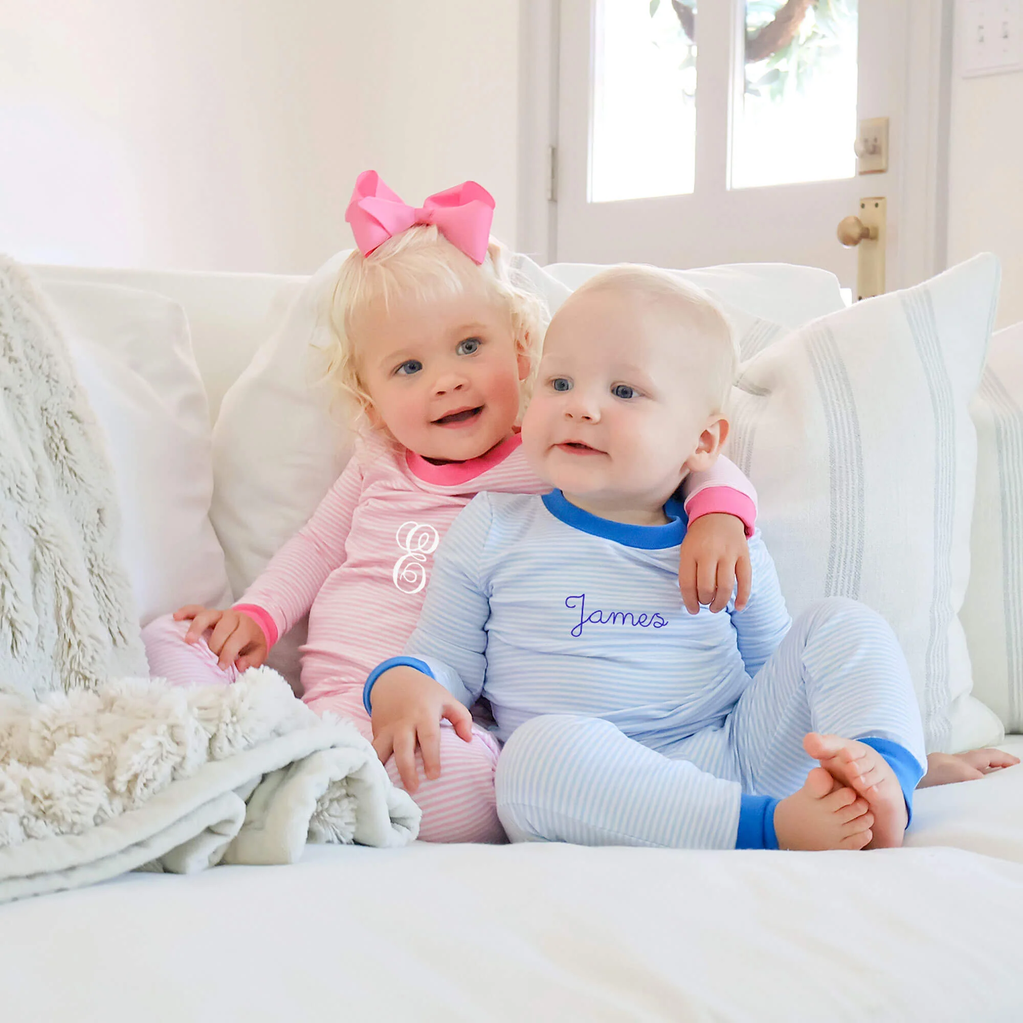 Pink Stripe Pajamas with Hot Pink - Image 3