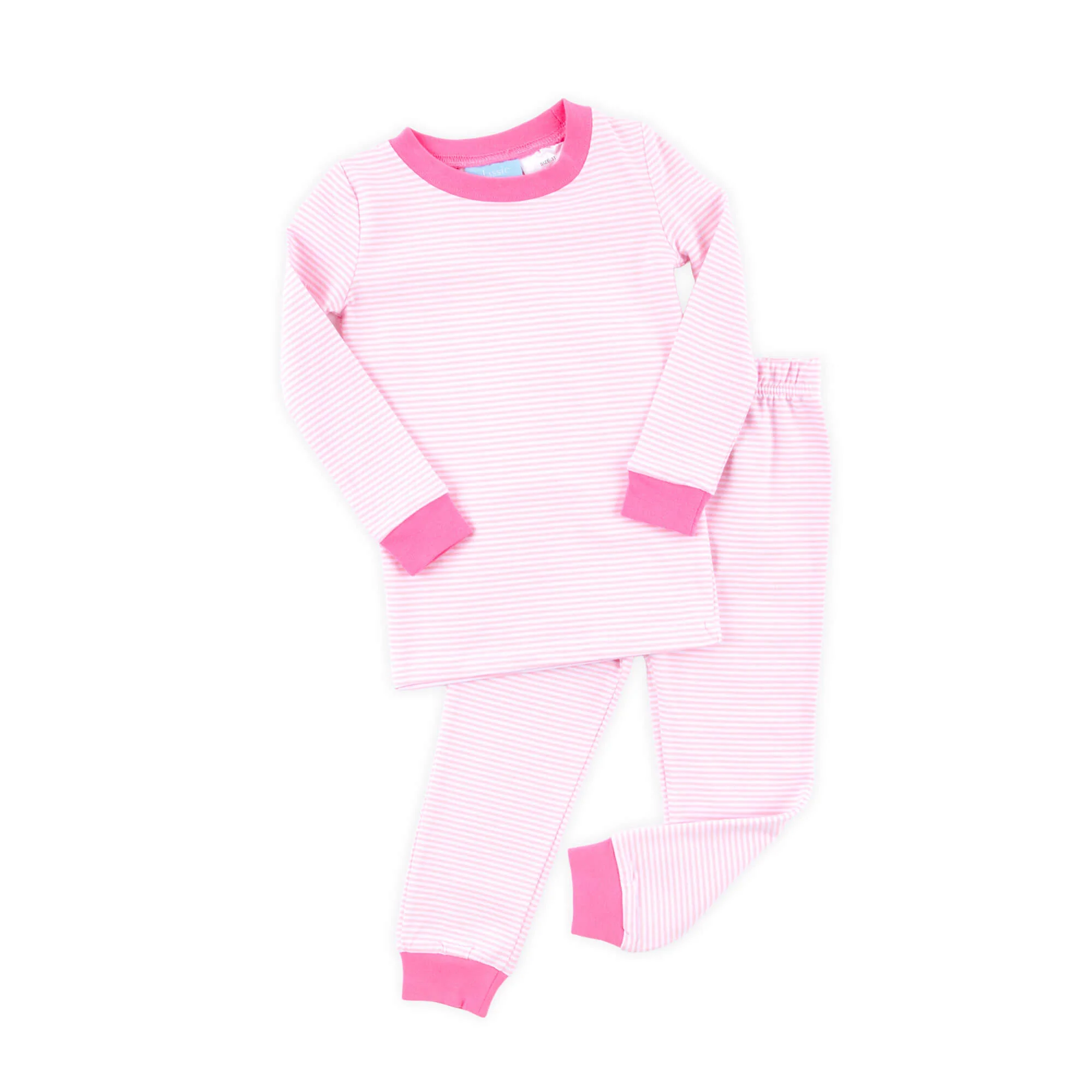 Pink Stripe Pajamas with Hot Pink - Image 4