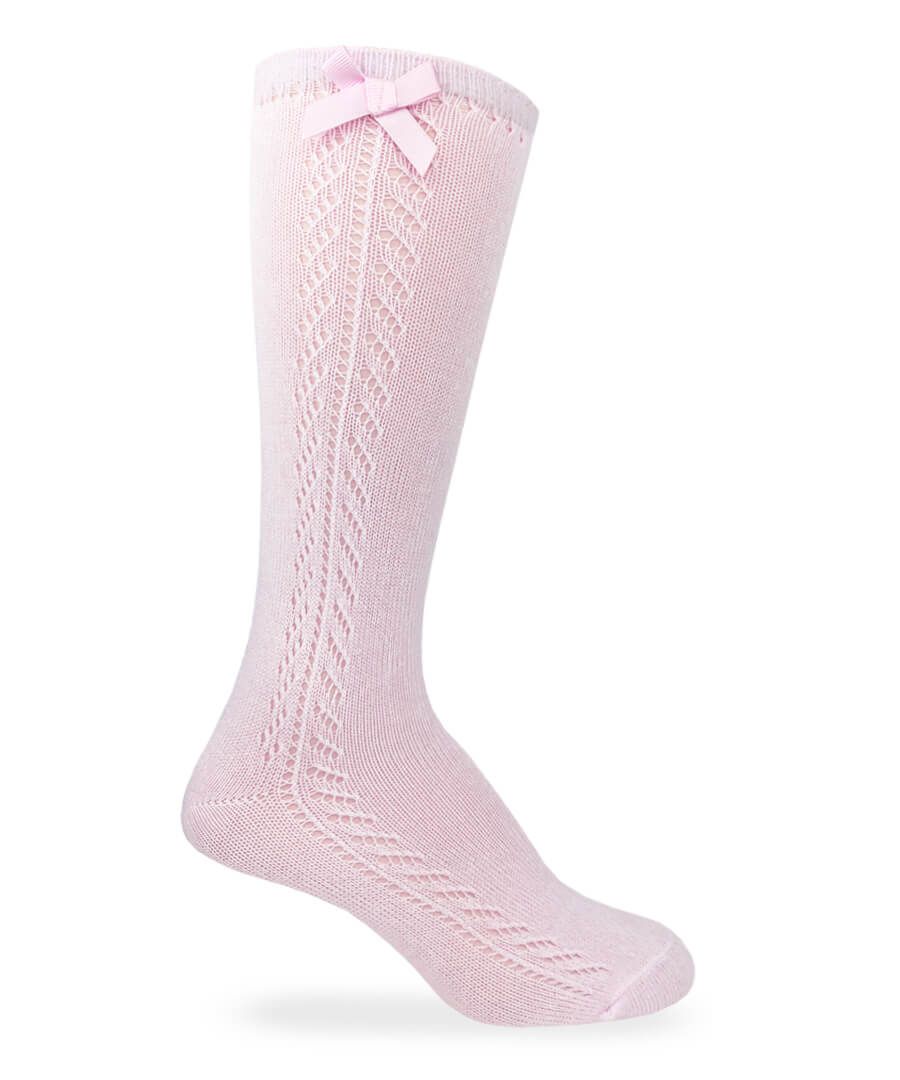 Pointelle Bow Knee High Socks - Image 3