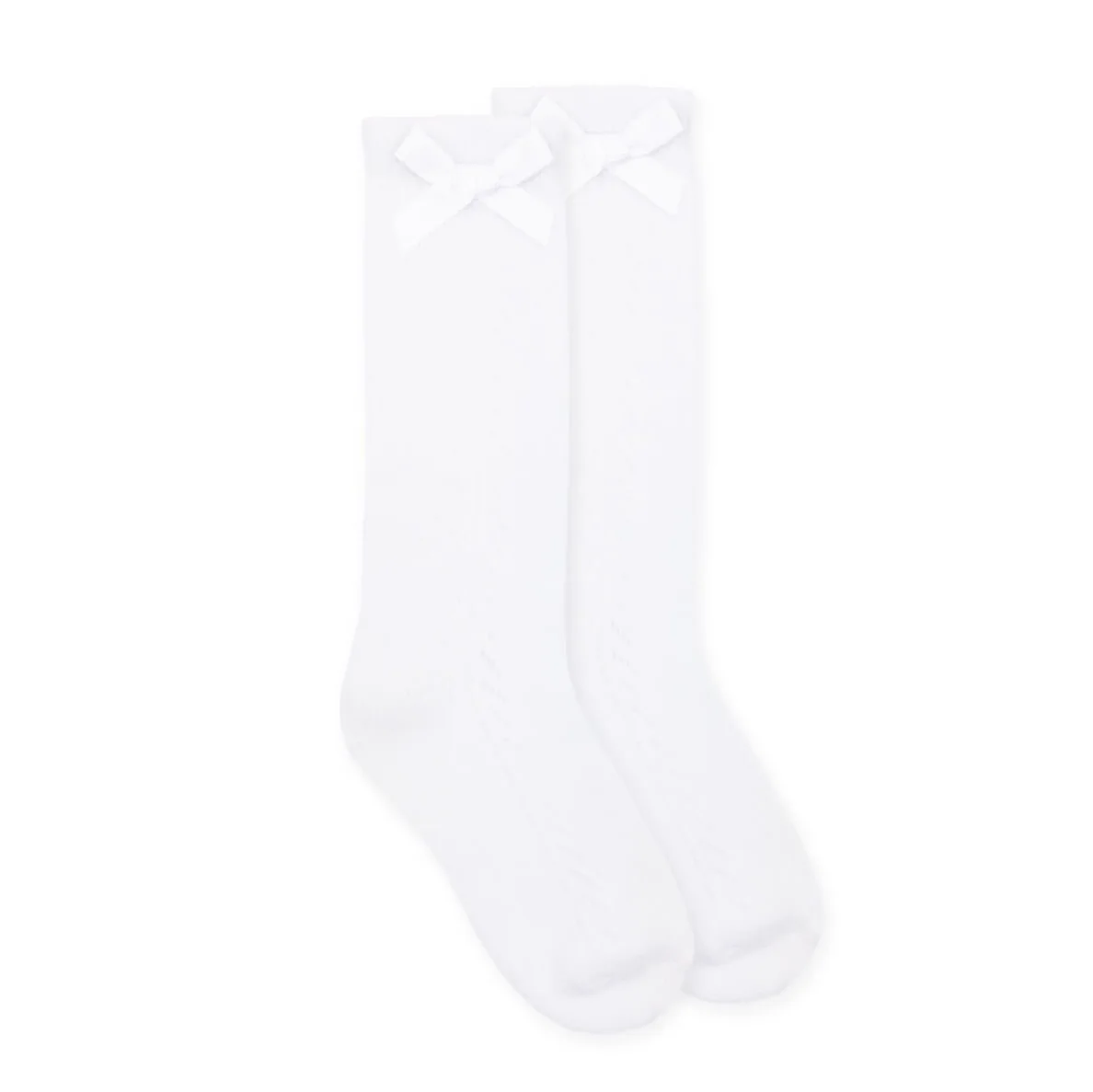 Pointelle Bow Knee High Socks - Image 4
