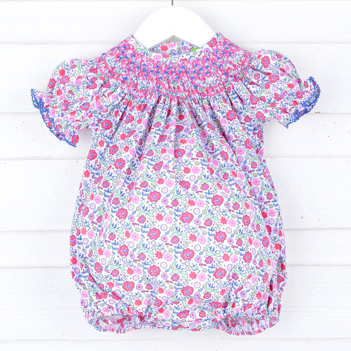 Fall Floral Smocked Bishop Bubble