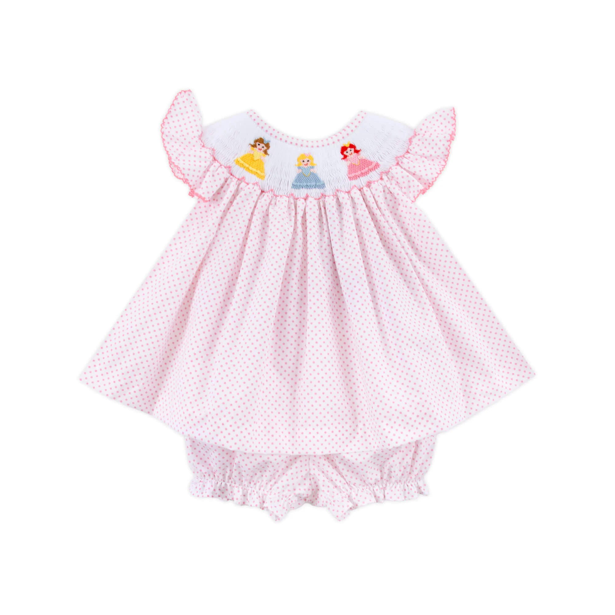 Pretty Princess Smocked Pink Dot Bloomer Set