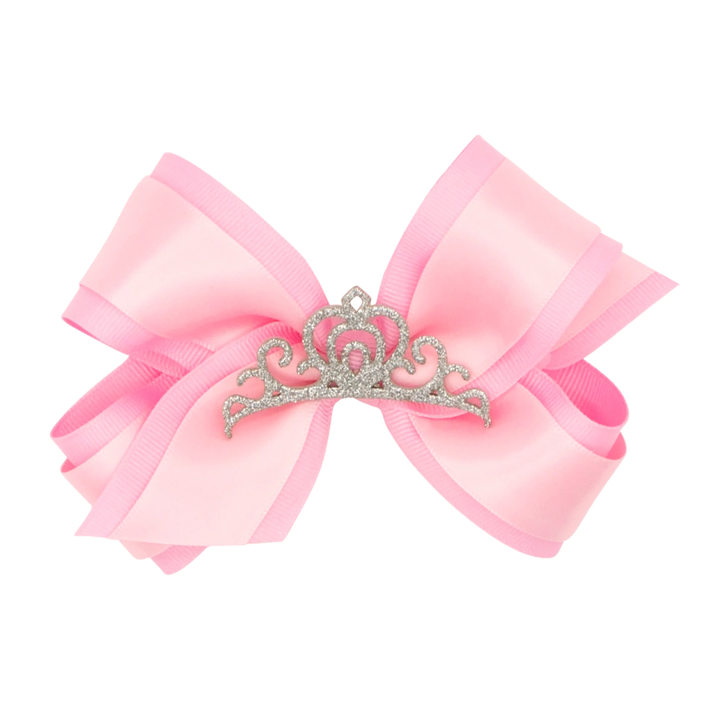 Princess Crown Grosgrain with Satin Overlay Bow - Image 2