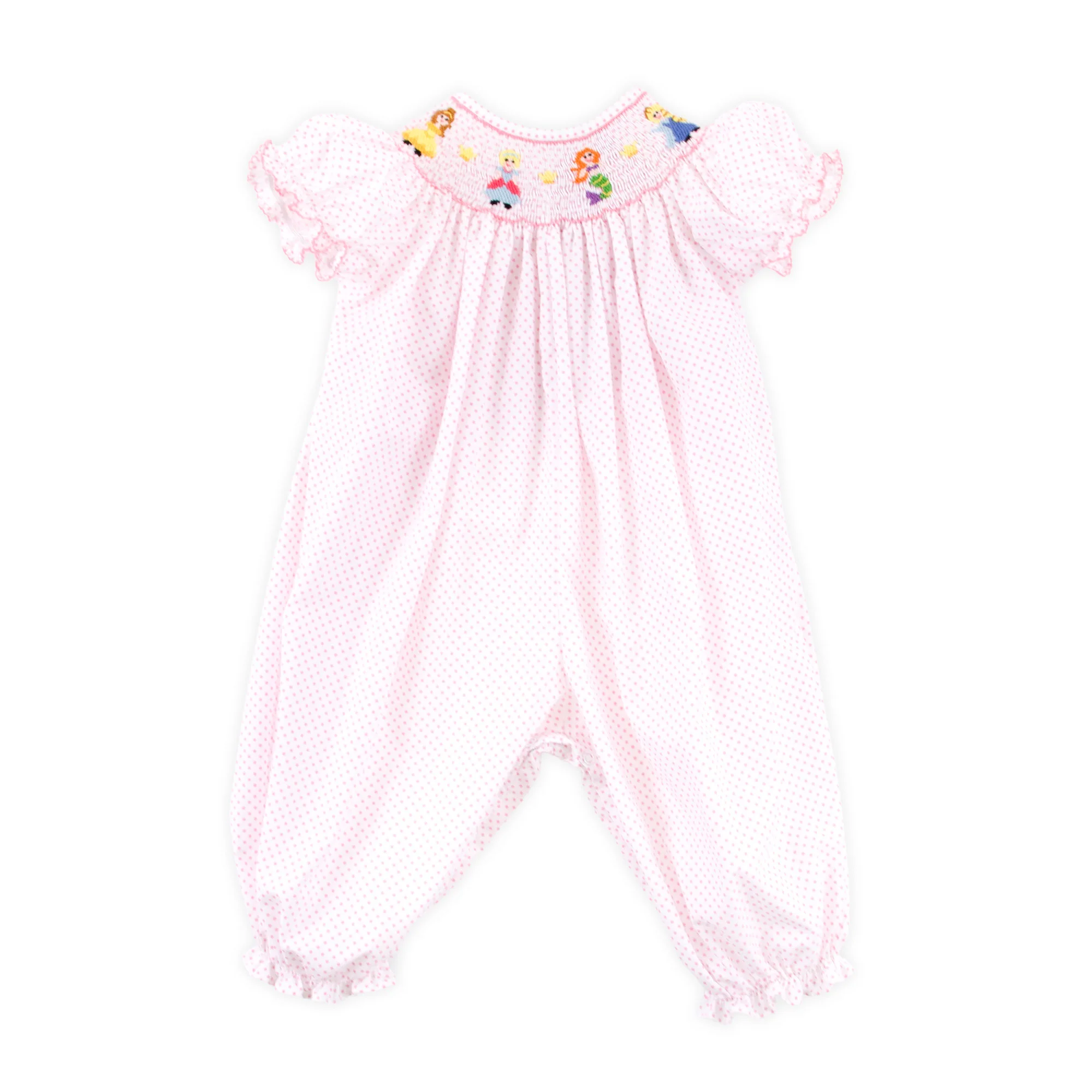 Princess Friends Smocked Long Bubble Pink Dot
