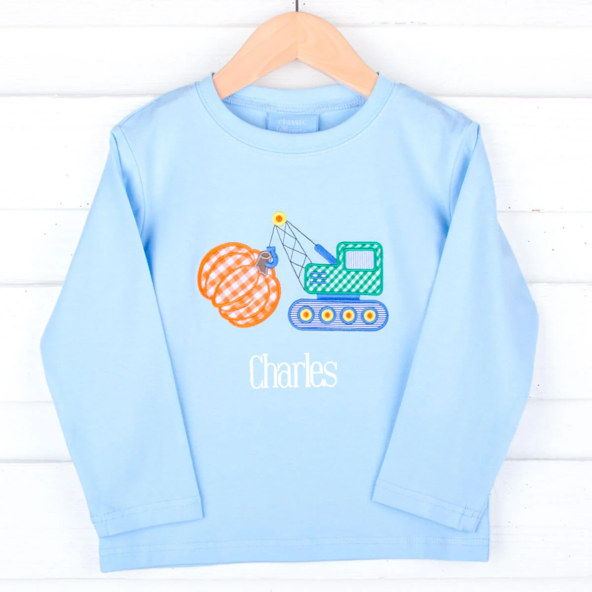 Pumpkin Crane Light Blue Long Sleeve Shirt - Image 2
