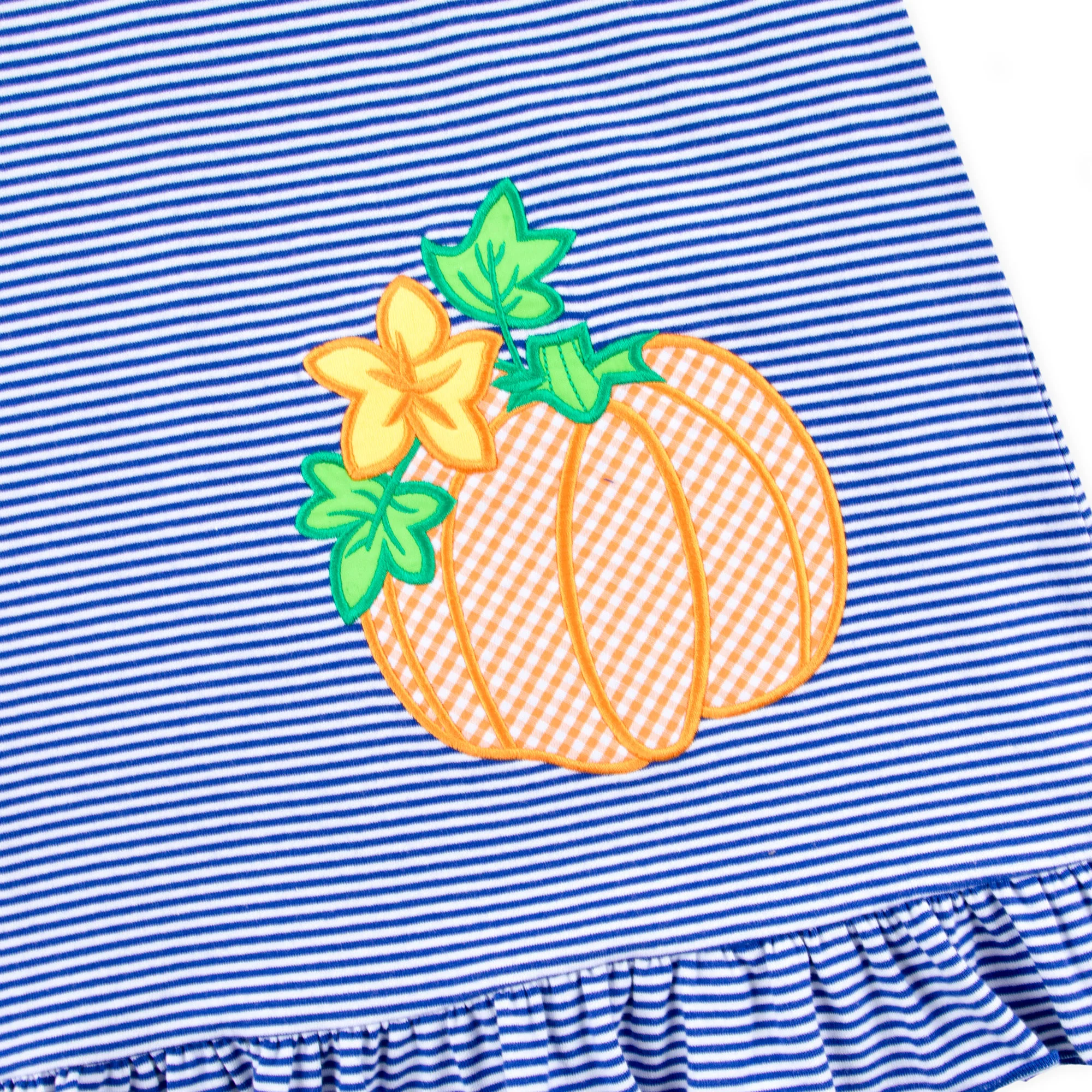 Pumpkin Royal Blue Stripe Jade Dress - Image 4