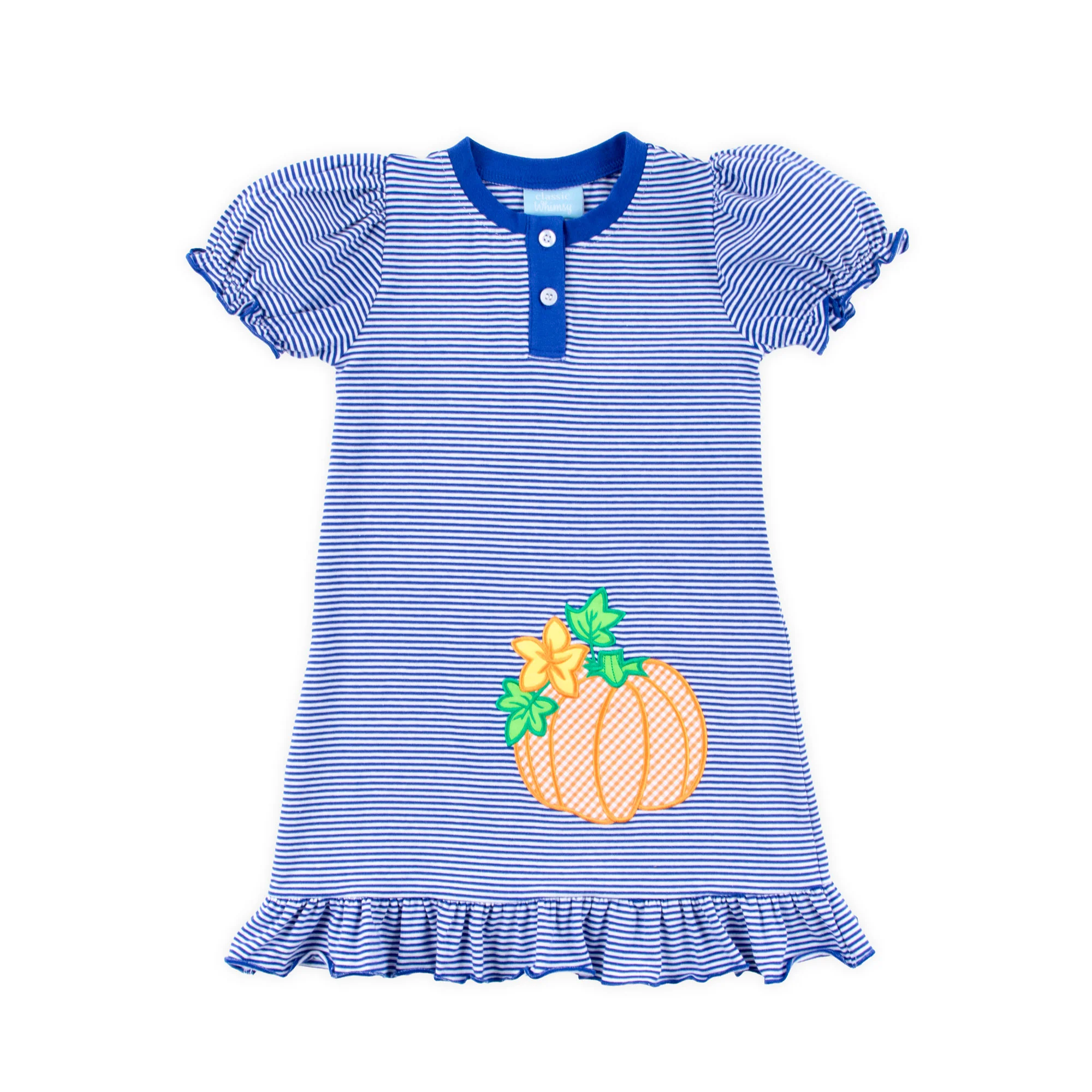 Pumpkin Royal Blue Stripe Jade Dress - Image 6