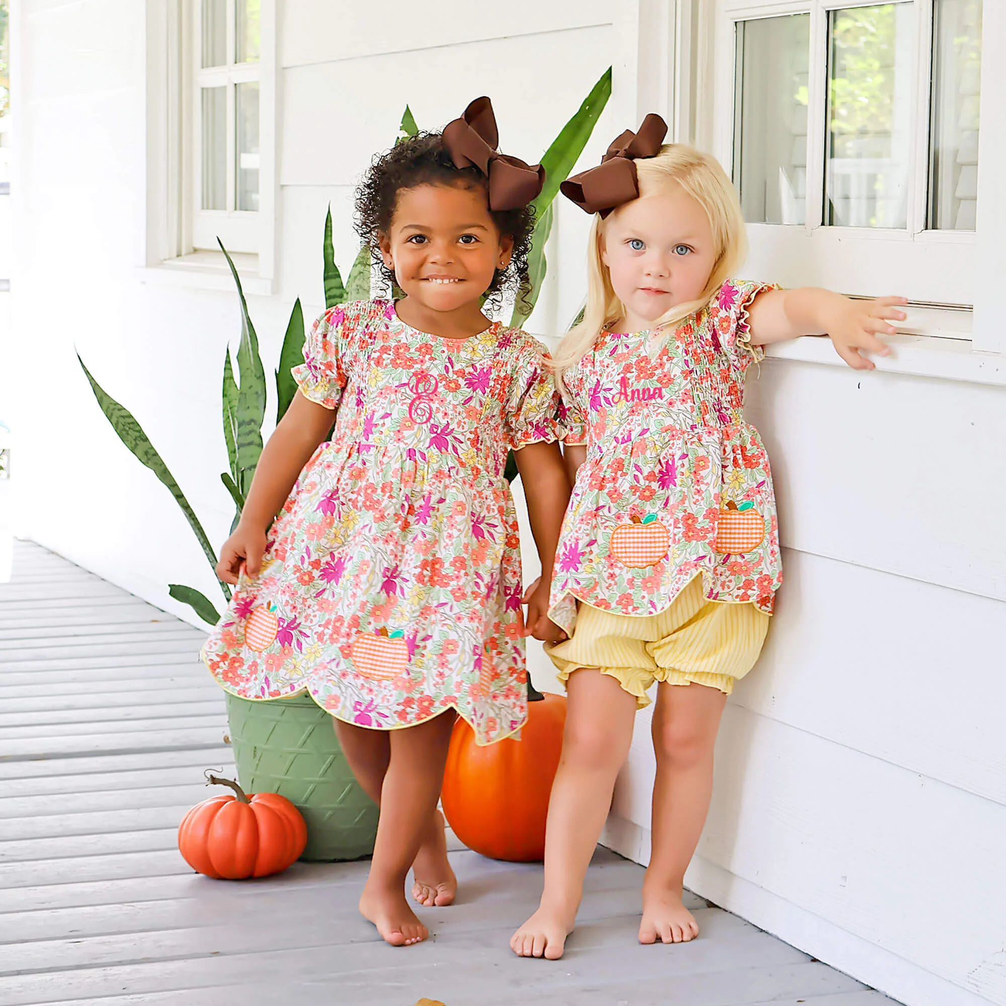 Pumpkin Pink Floral Smocked Aria Dress - Image 5