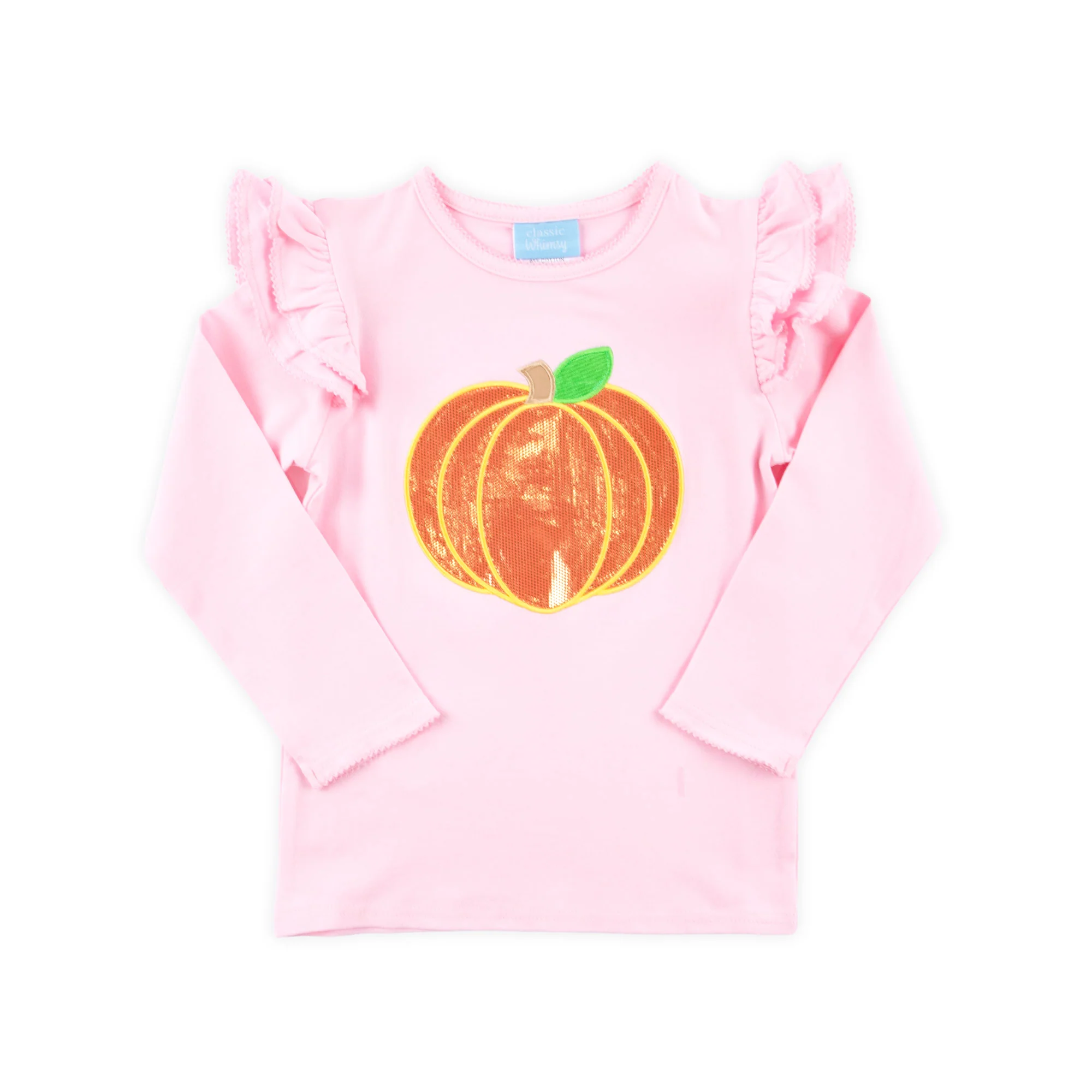 Pumpkin Pink Long Sleeve Ruffle Top - Image 3