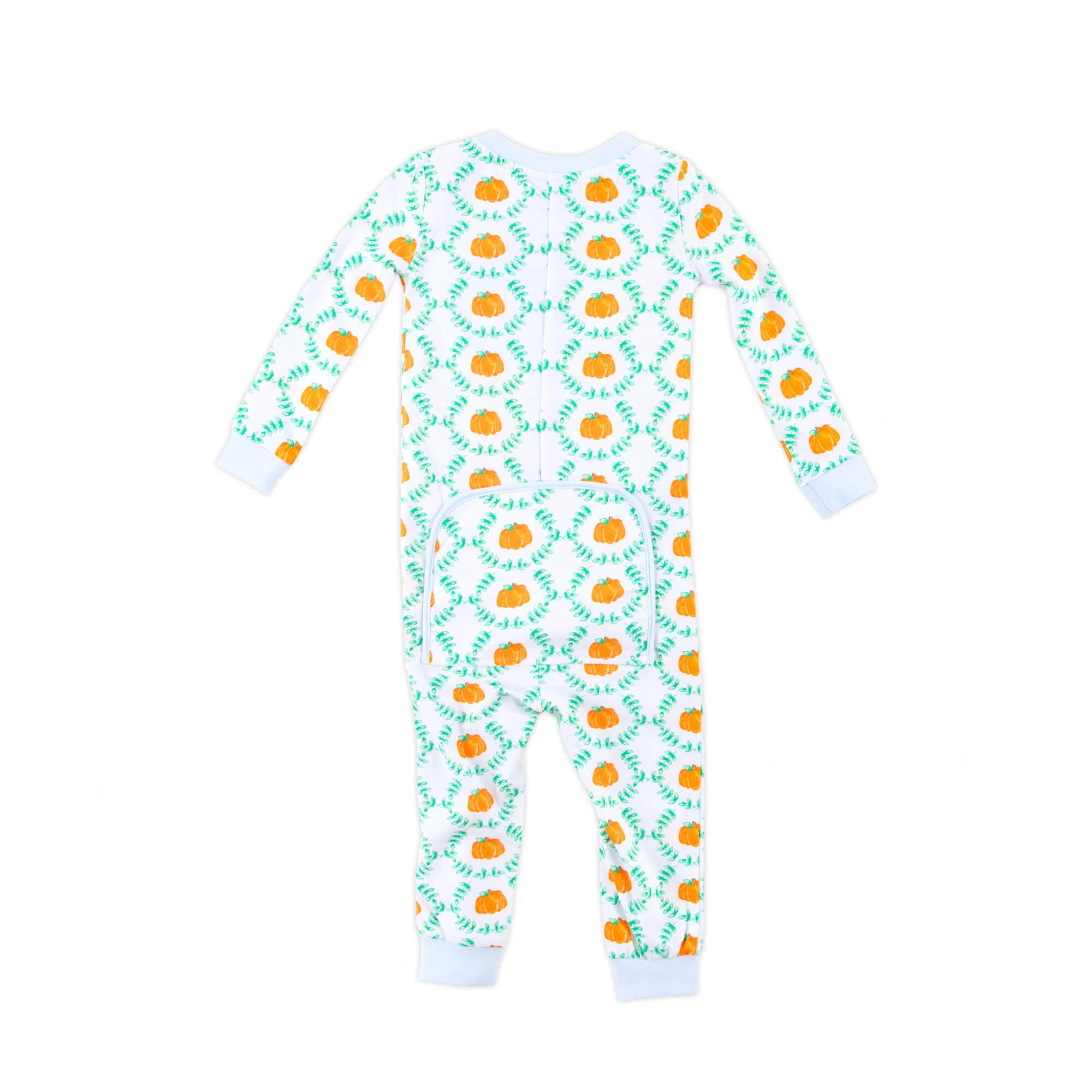 Pumpkin Splendor Blue Rib Zip Sleeper - Image 4