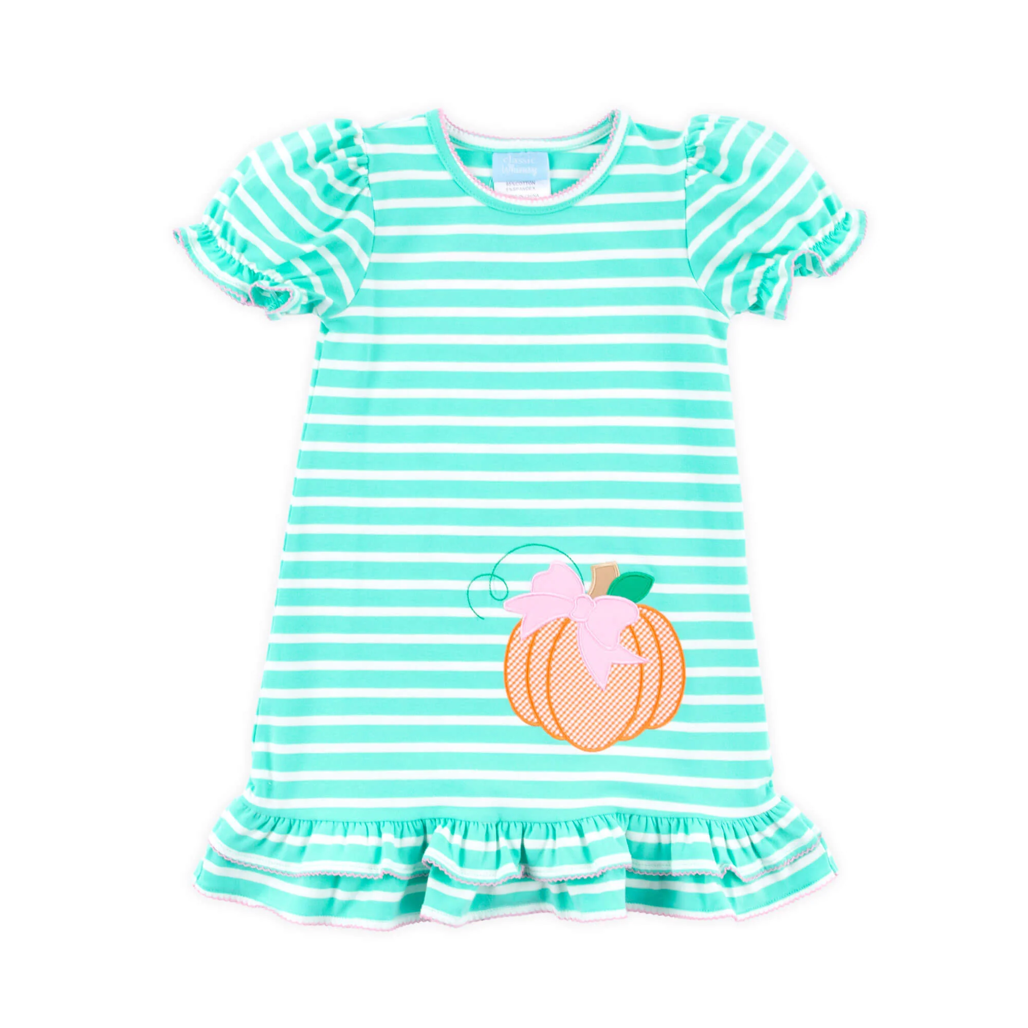 Pumpkin Turquoise Stripe Milly Dress - Image 3