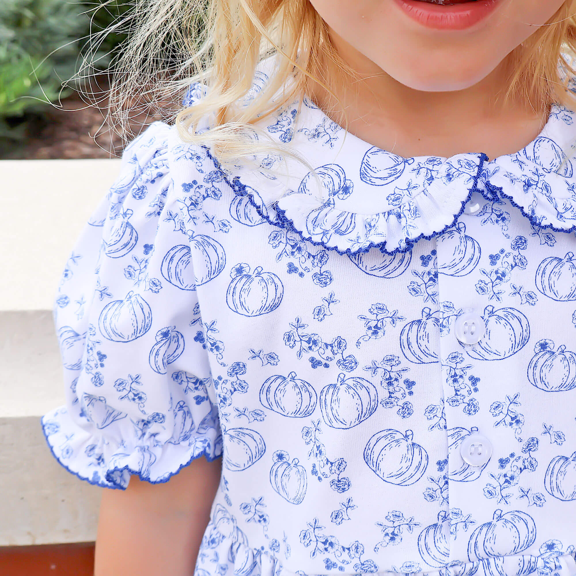 Pumpkin Blue Toile Gwen Bubble - Image 3