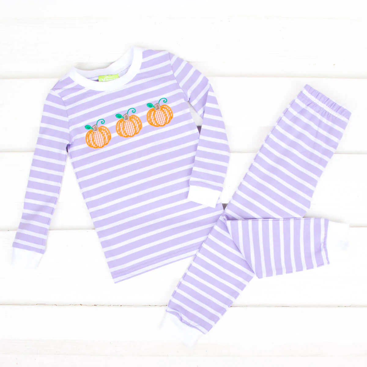 Sweet Pumpkin Lavender Stripe Pajamas - Image 4