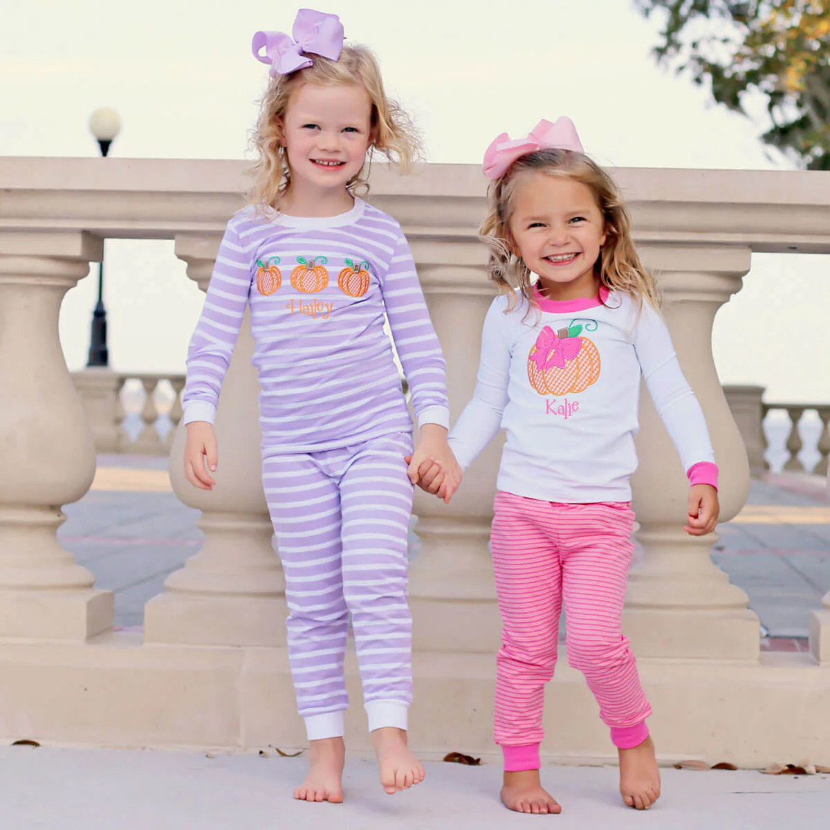 Sweet Pumpkin Lavender Stripe Pajamas - Image 5
