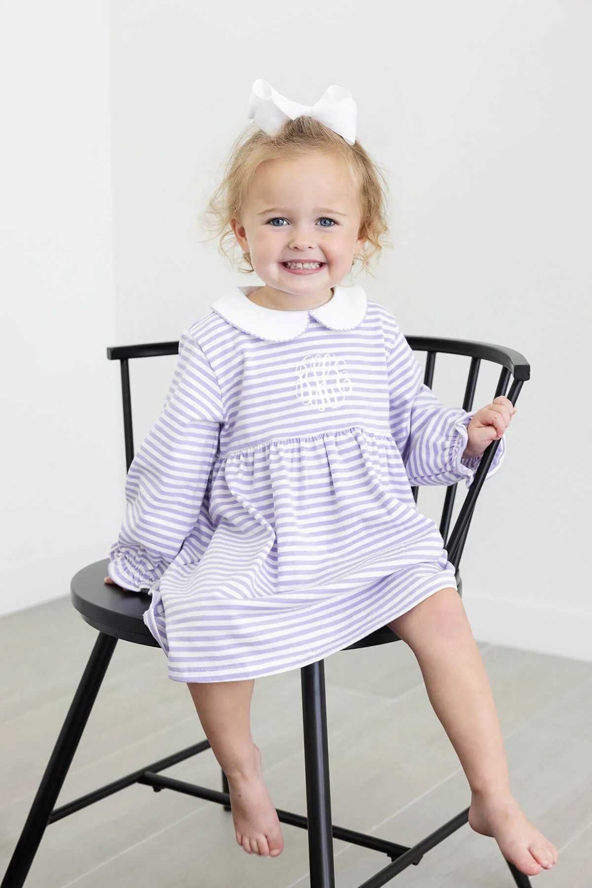 Riley Stripe Knit Long Sleeve Dress Purple - Image 5
