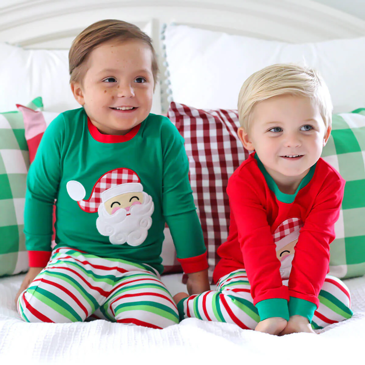 Happy Santa Red Cheerful Stripe Pajamas - Image 6