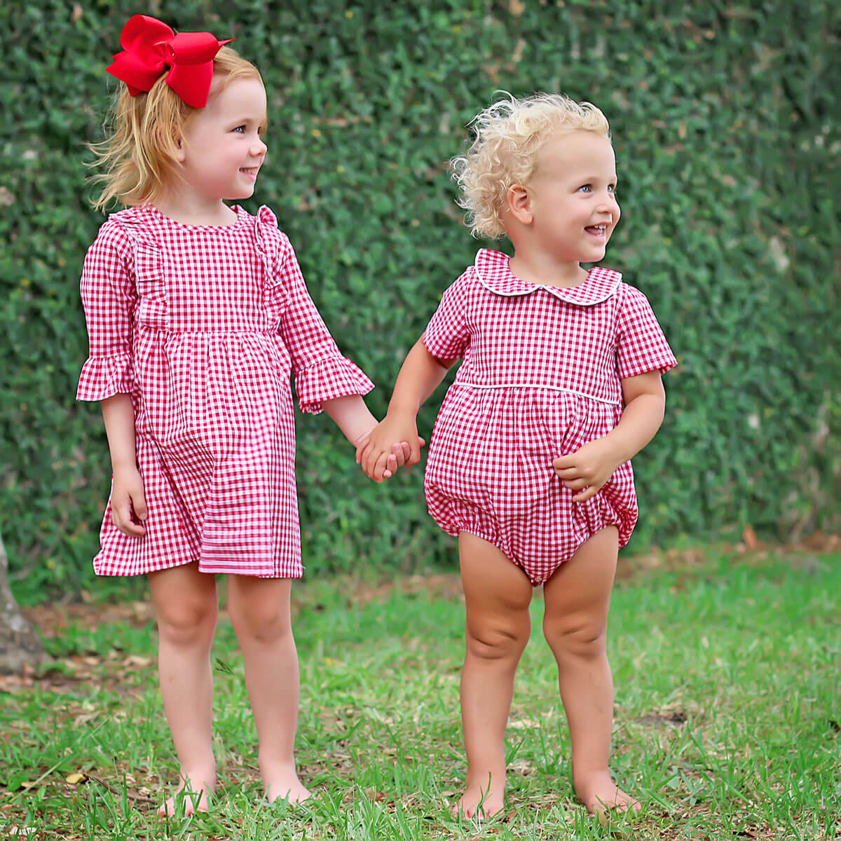 Red Gingham Boy Bubble - Image 5