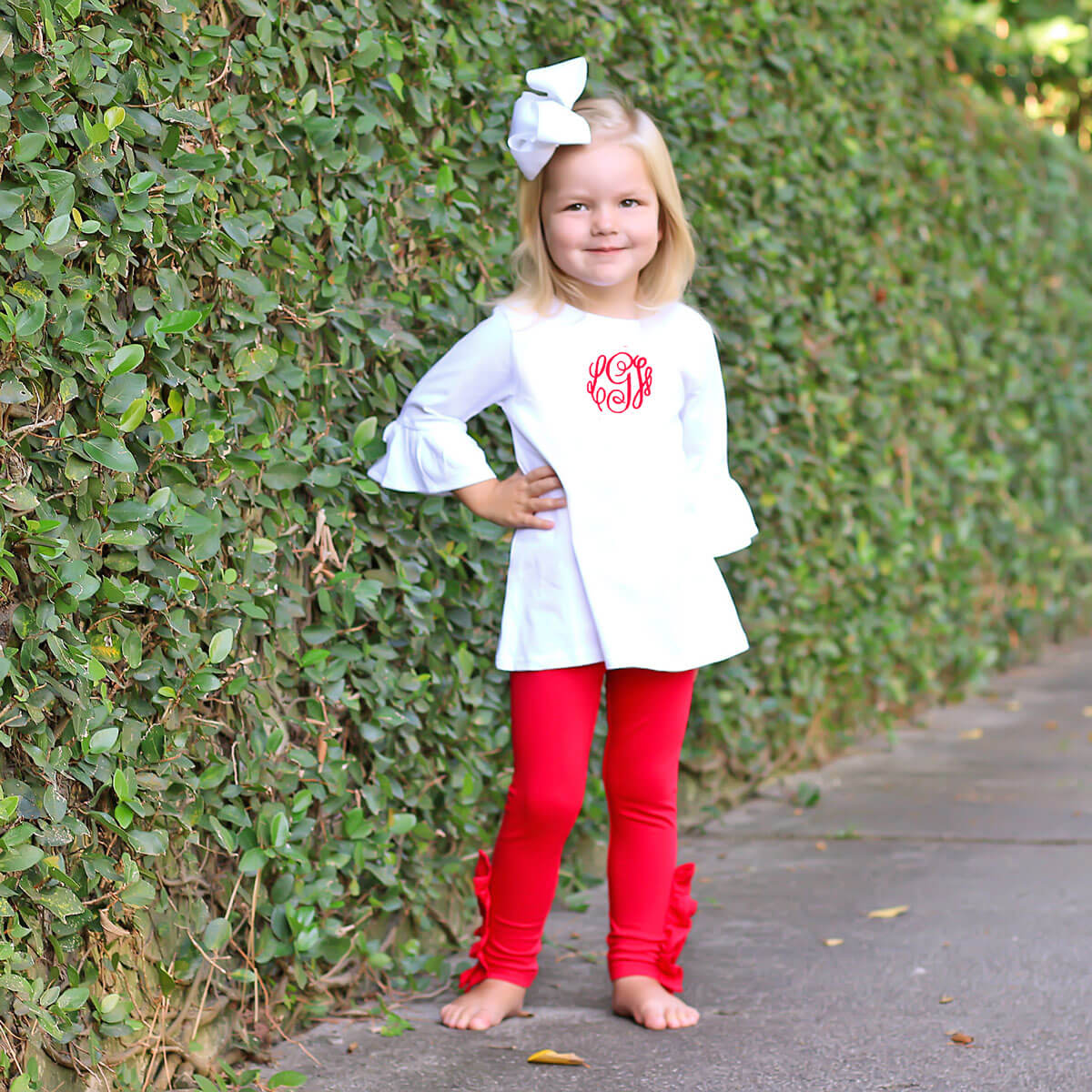 Red Side Ruffle Leggings - Image 3
