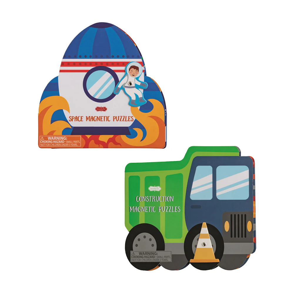 Rocket & Truck Magnetic Puzzle Books