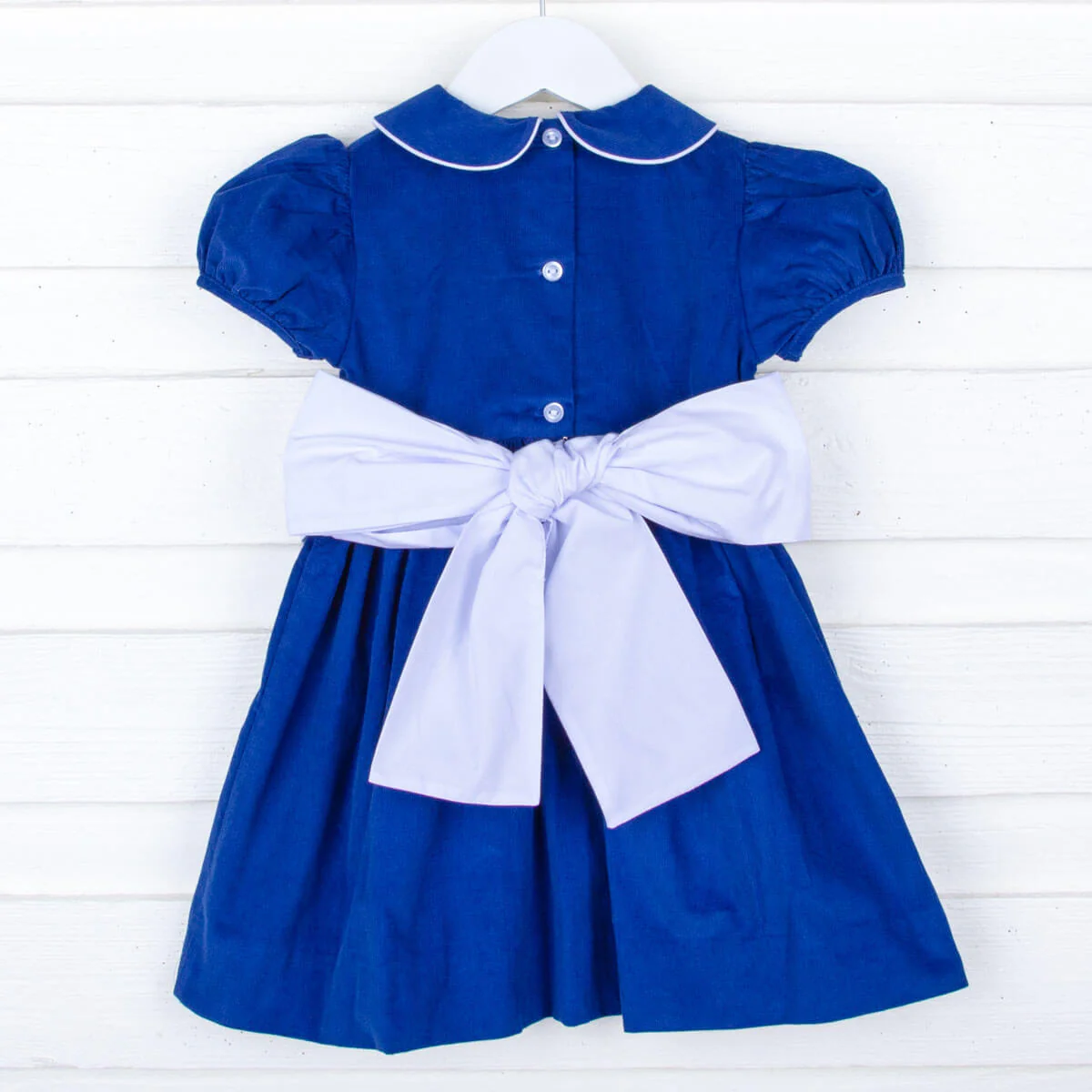 Royal Blue Corduroy Sash Dress - Image 3