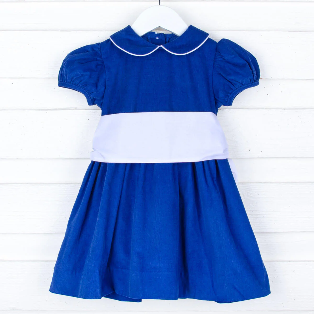 Royal Blue Corduroy Sash Dress - Image 5