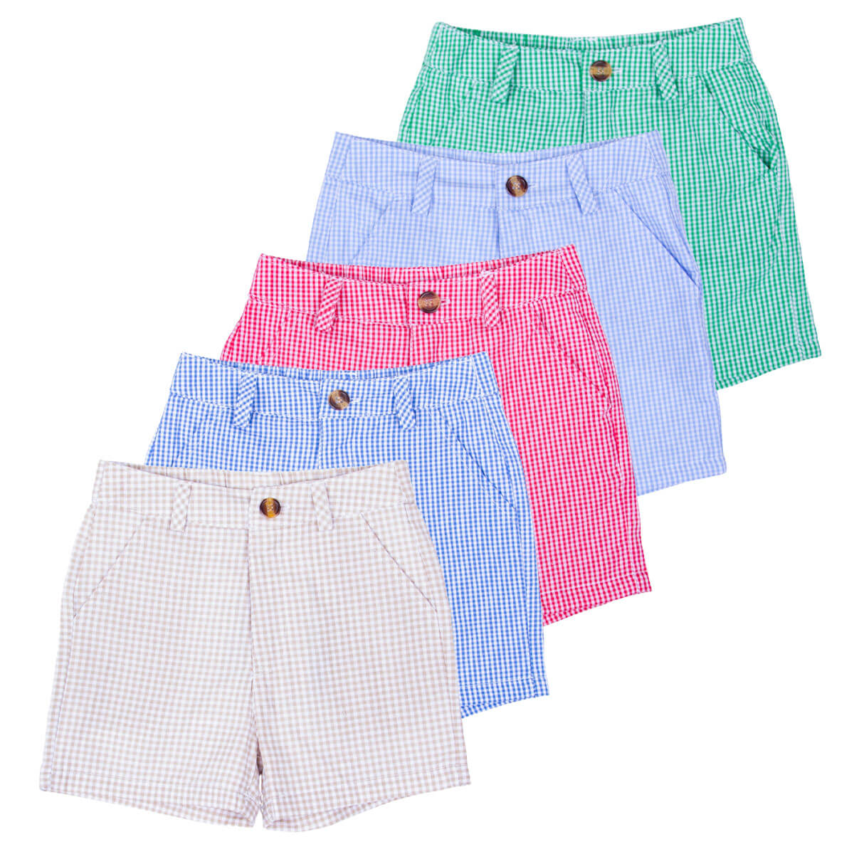 Gingham Standard Shorts Green - Image 4