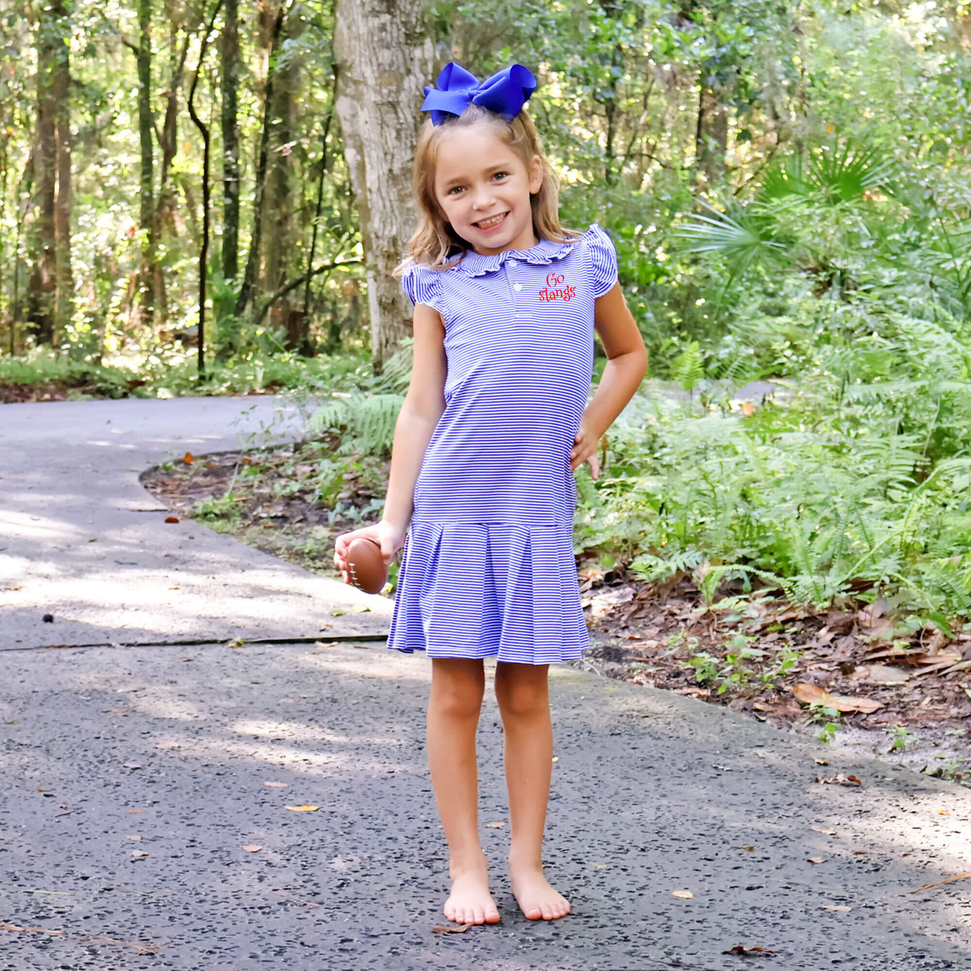 Royal Blue Stripe Tennis Dress
