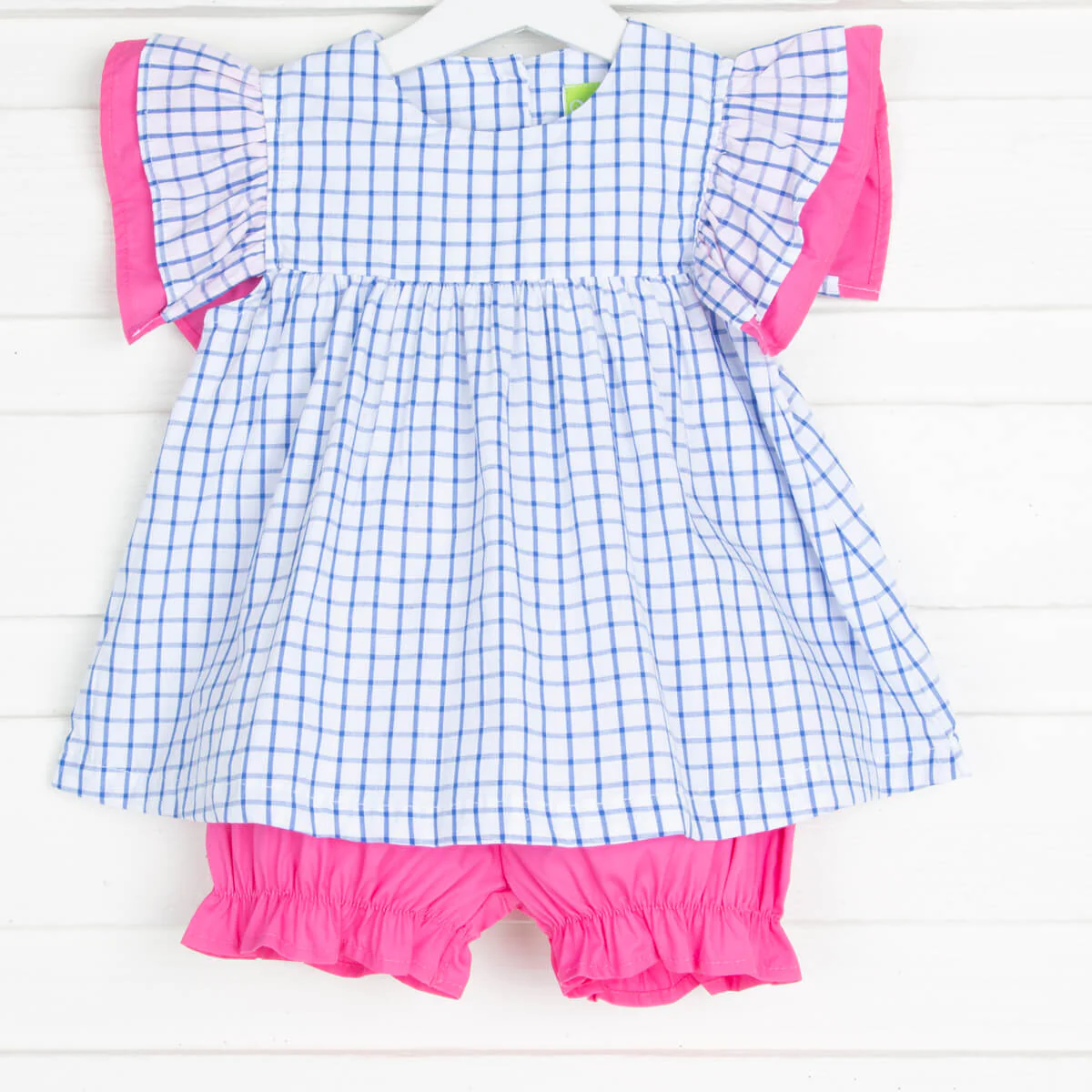 Blue Windowpane Maeve Bloomer Set