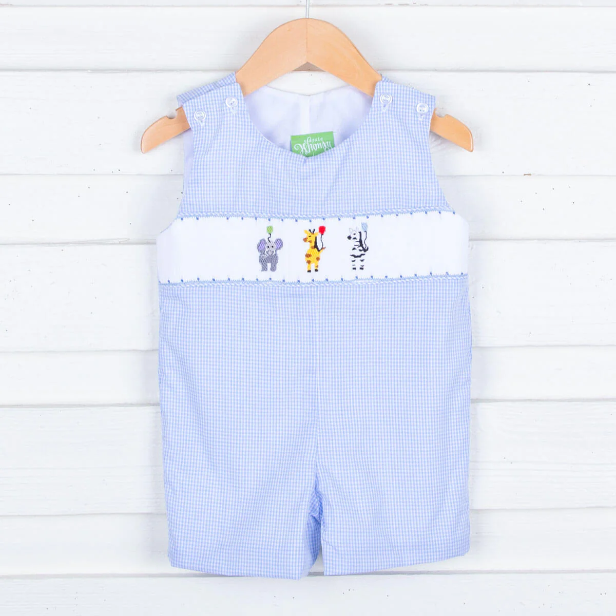 Safari Party Smocked Blue Jon Jon