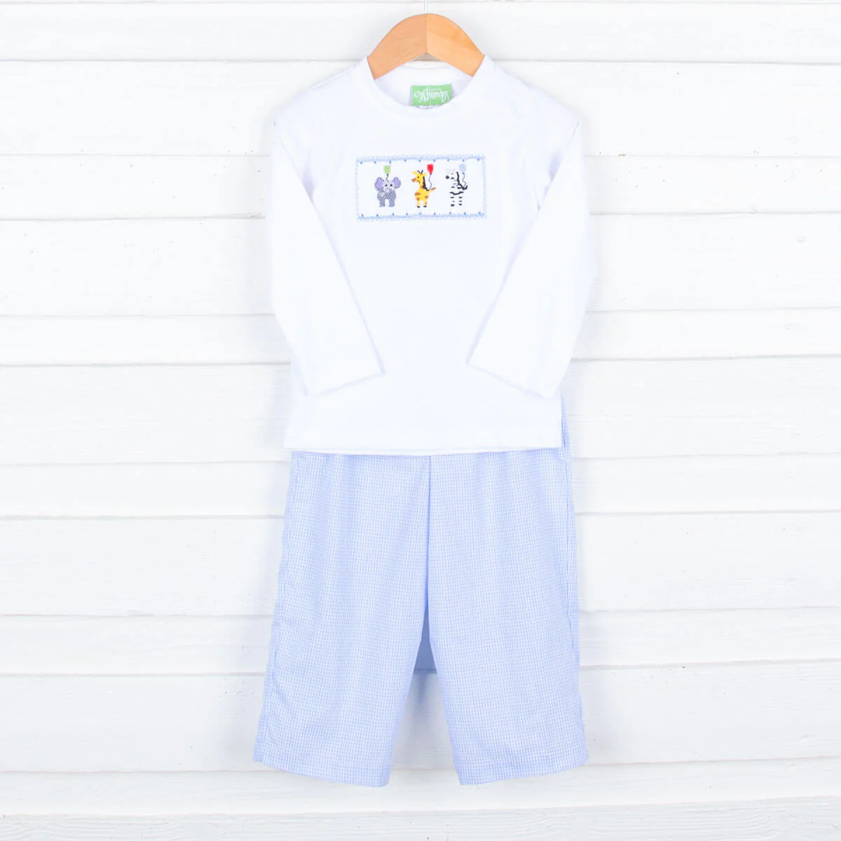 Safari Party Smocked Blue Pant Set