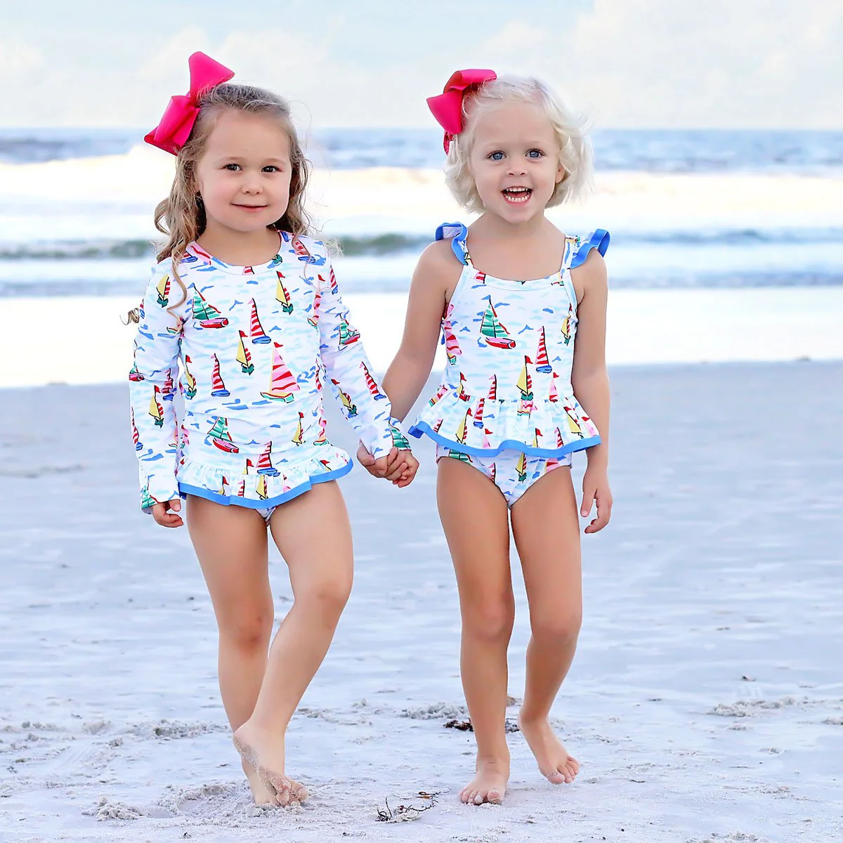 Watercolor Sailboat Rash Guard Set - Image 10