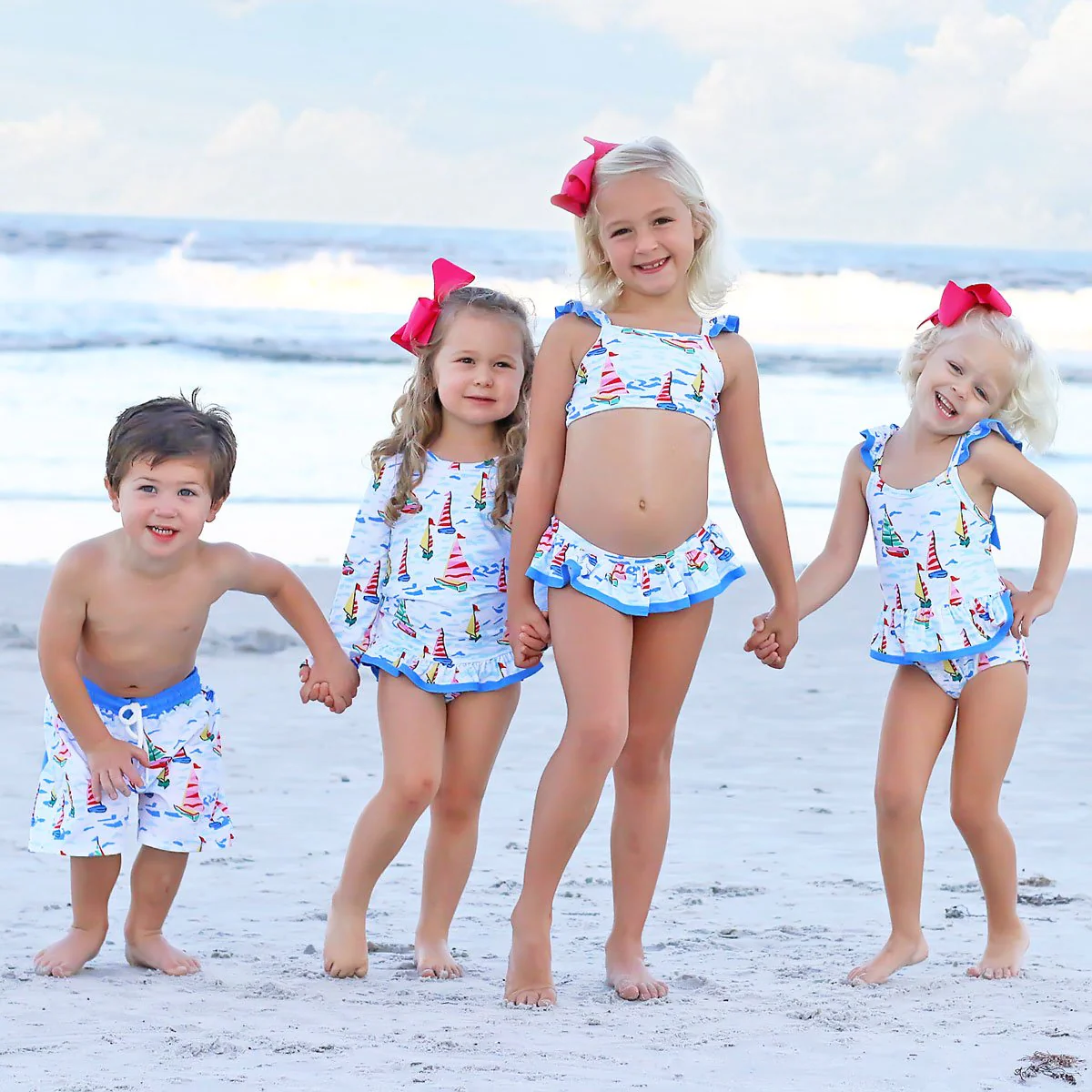 Watercolor Sailboat Rash Guard Set - Image 5
