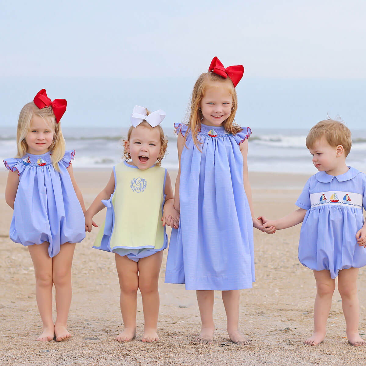 Sailing Away Blue Plaid Smocked Dress - Image 6