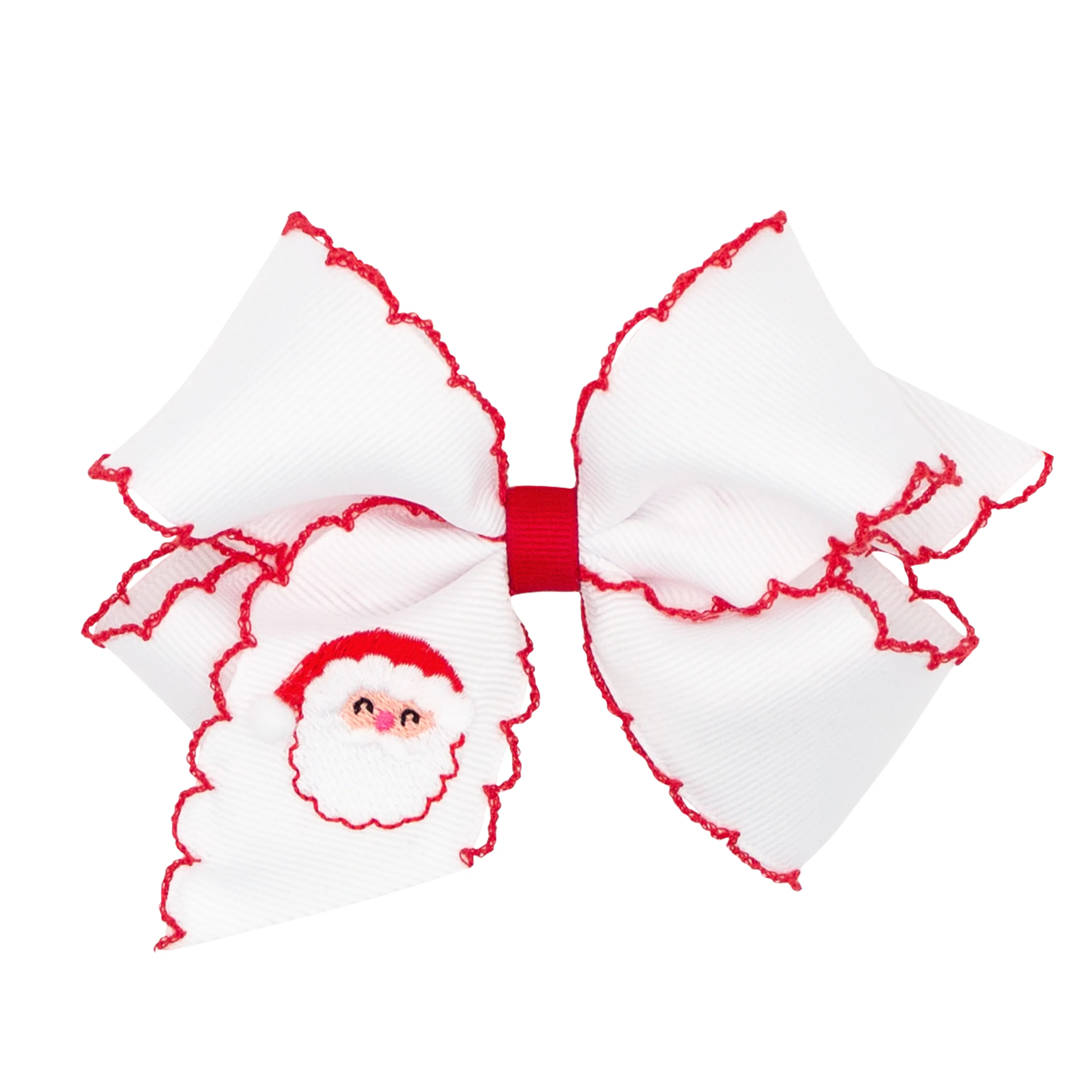 Santa Embroidered Moonstitch Bow - Image 4