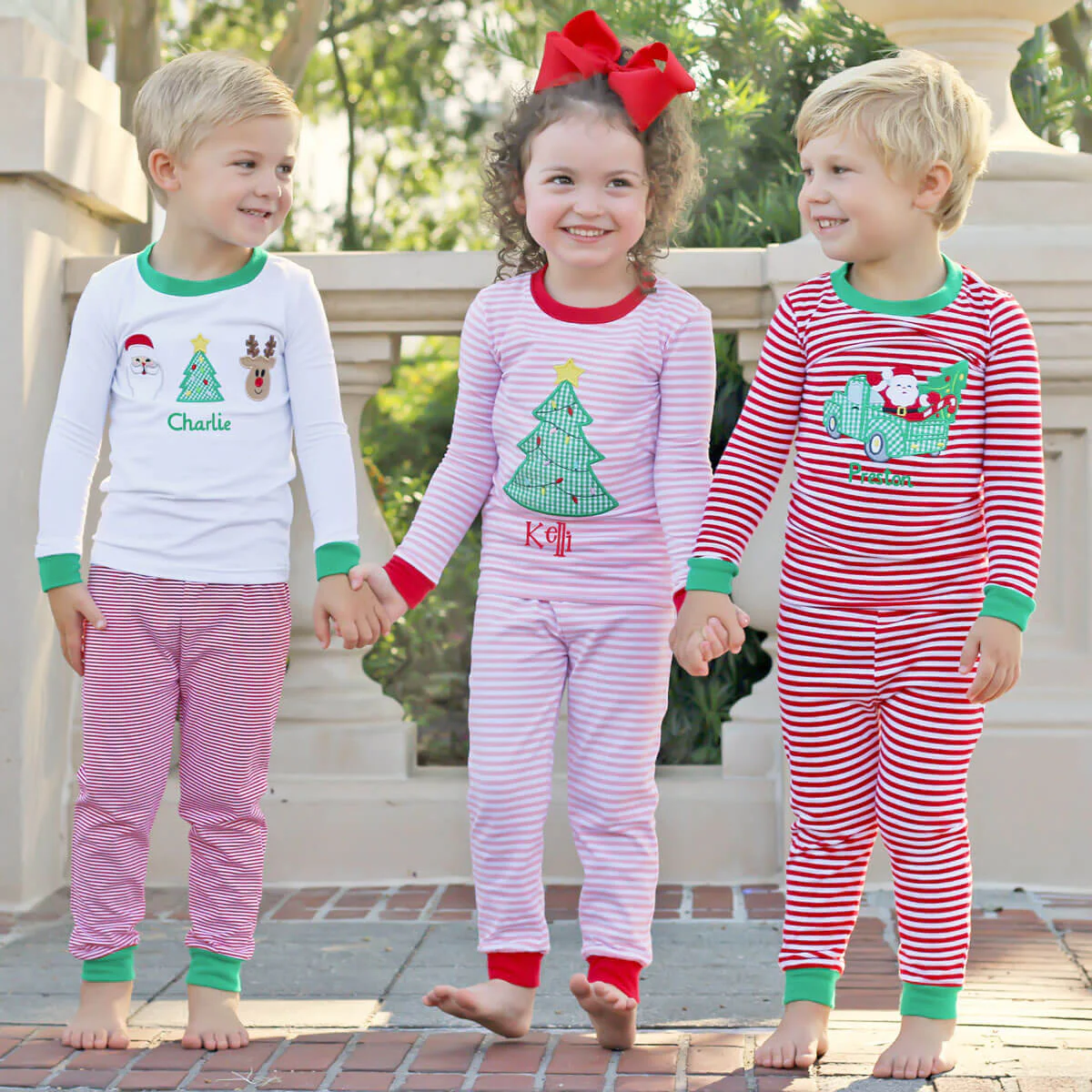 Santa Stops Here Pajamas Red Stripe - Image 5