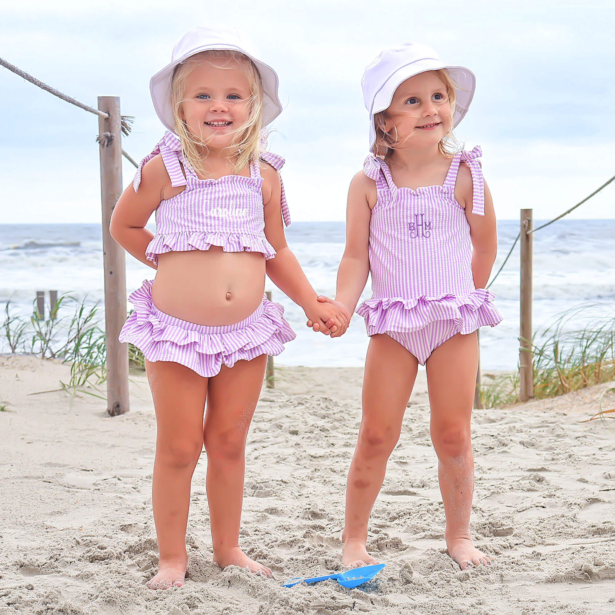 Santorini Purple Stripe One Piece Swimsuit - Image 3