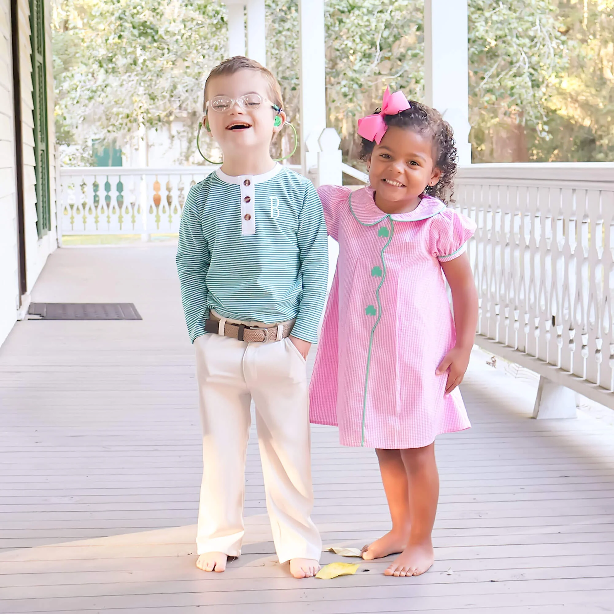 Shamrock Embroidered Pink Gingham Jane Dress - Image 7