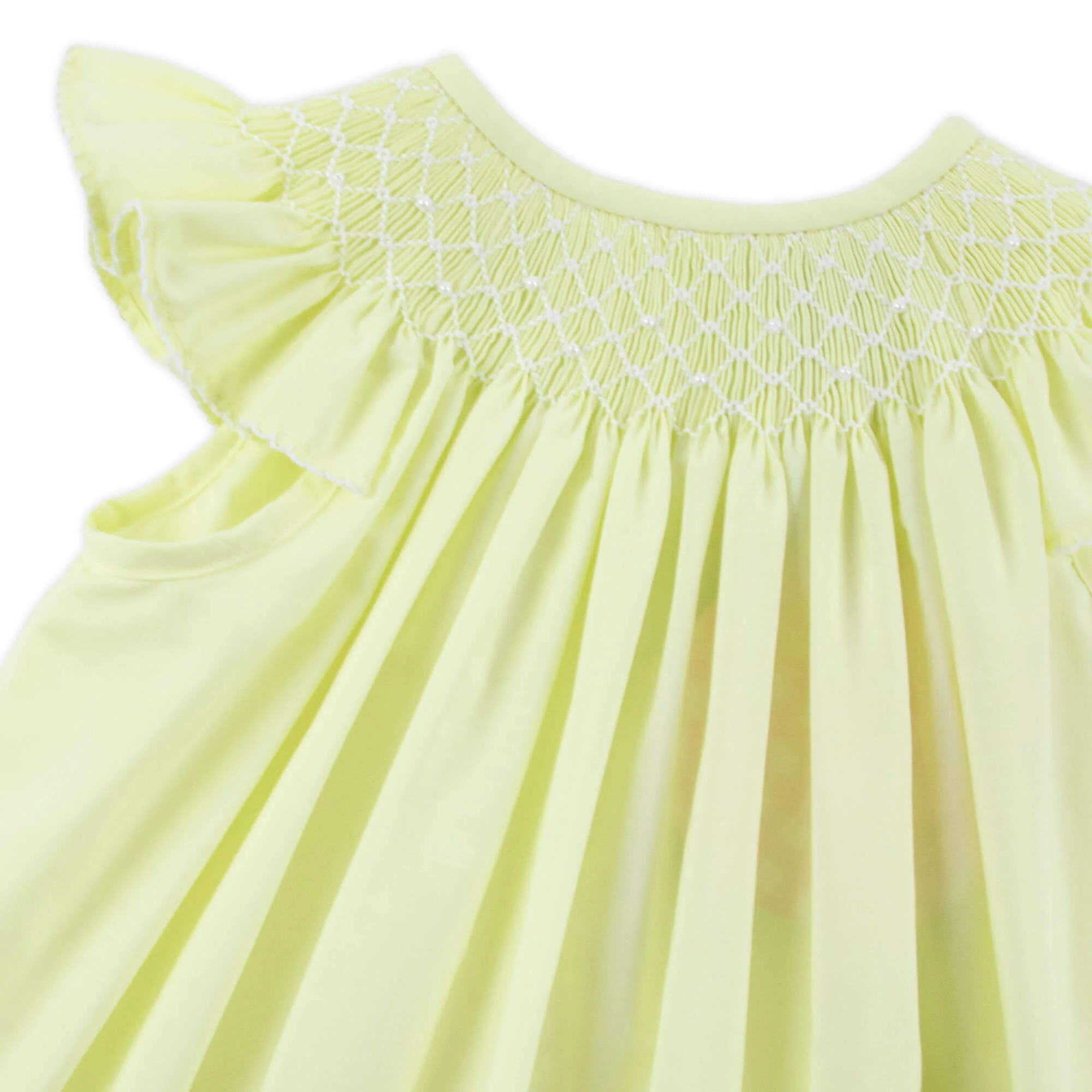 Shine Like A Pearl Yellow Smocked Dress - Image 3