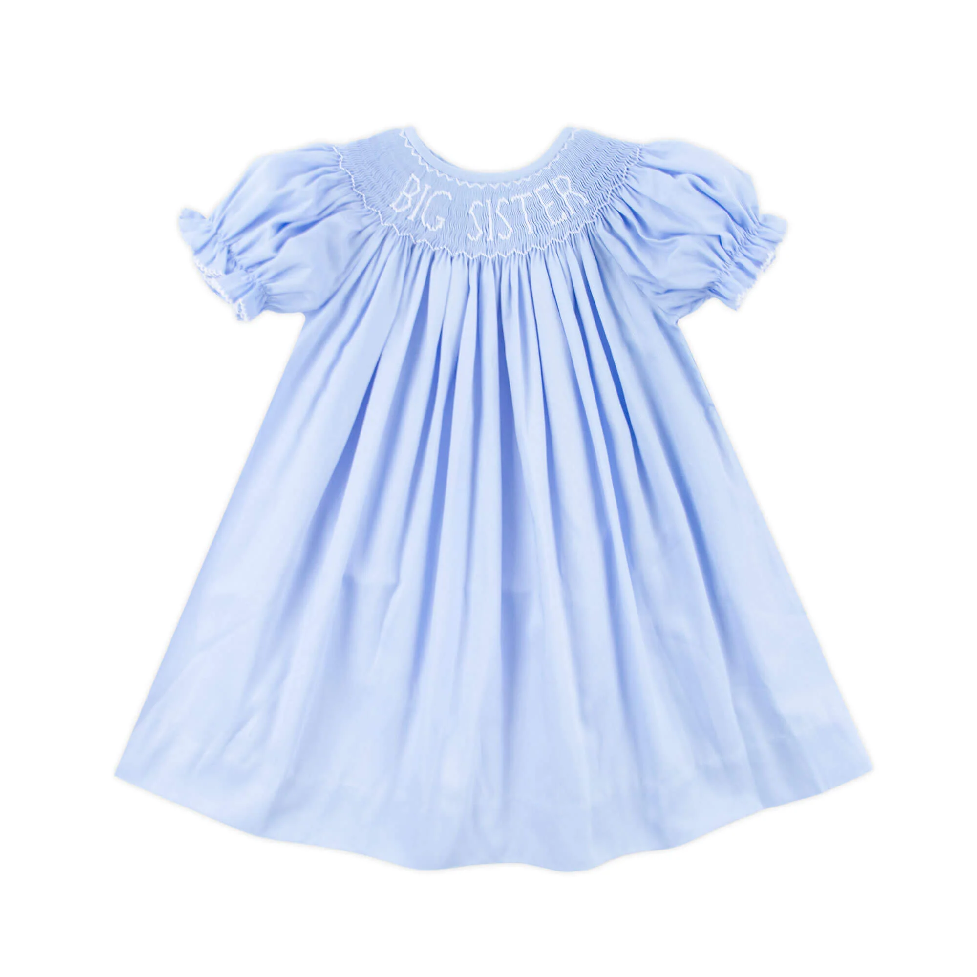 Smocked Big Sister Bishop Dress Light Blue