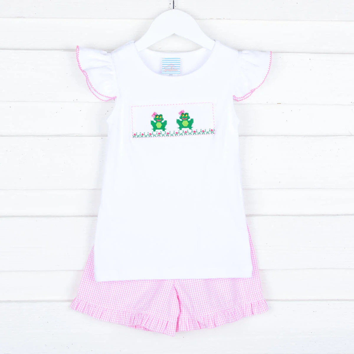 Smocked Frogs Ruffle Short Set