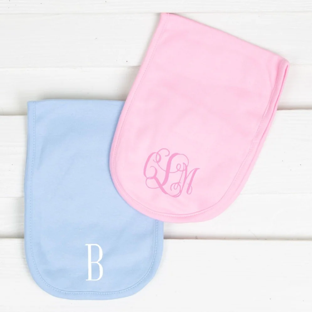 Solid Monogram Burp Cloth