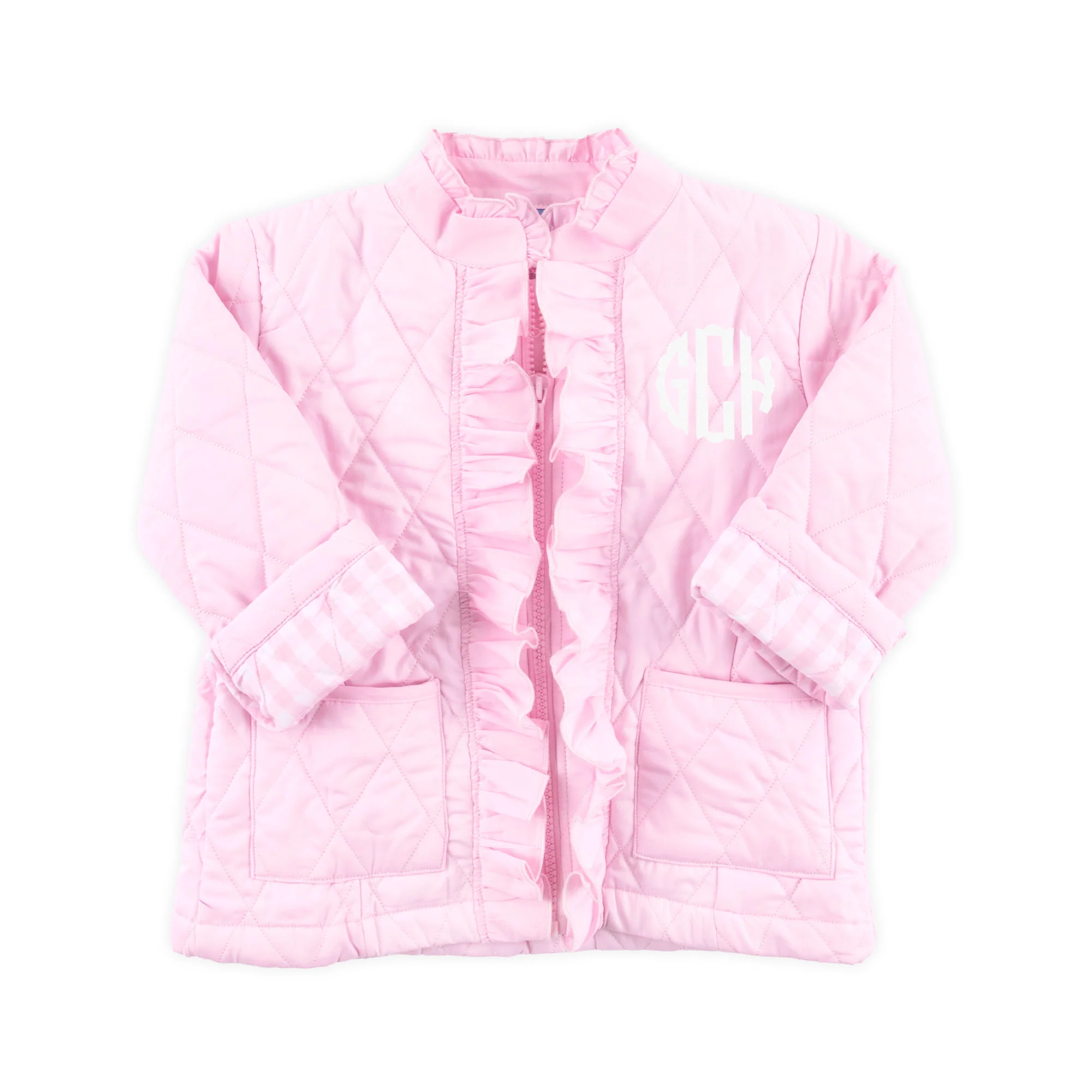 Pink Quilted Ruffle Coat - Image 2