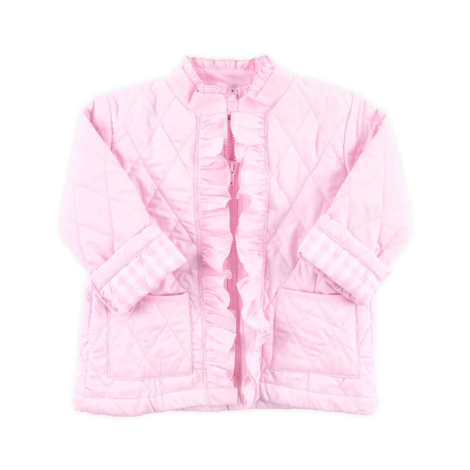 Pink Quilted Ruffle Coat - Image 6