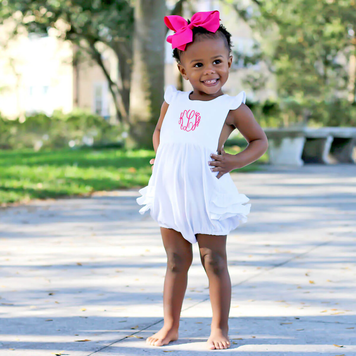 Solid White Knit Ruffle Bubble